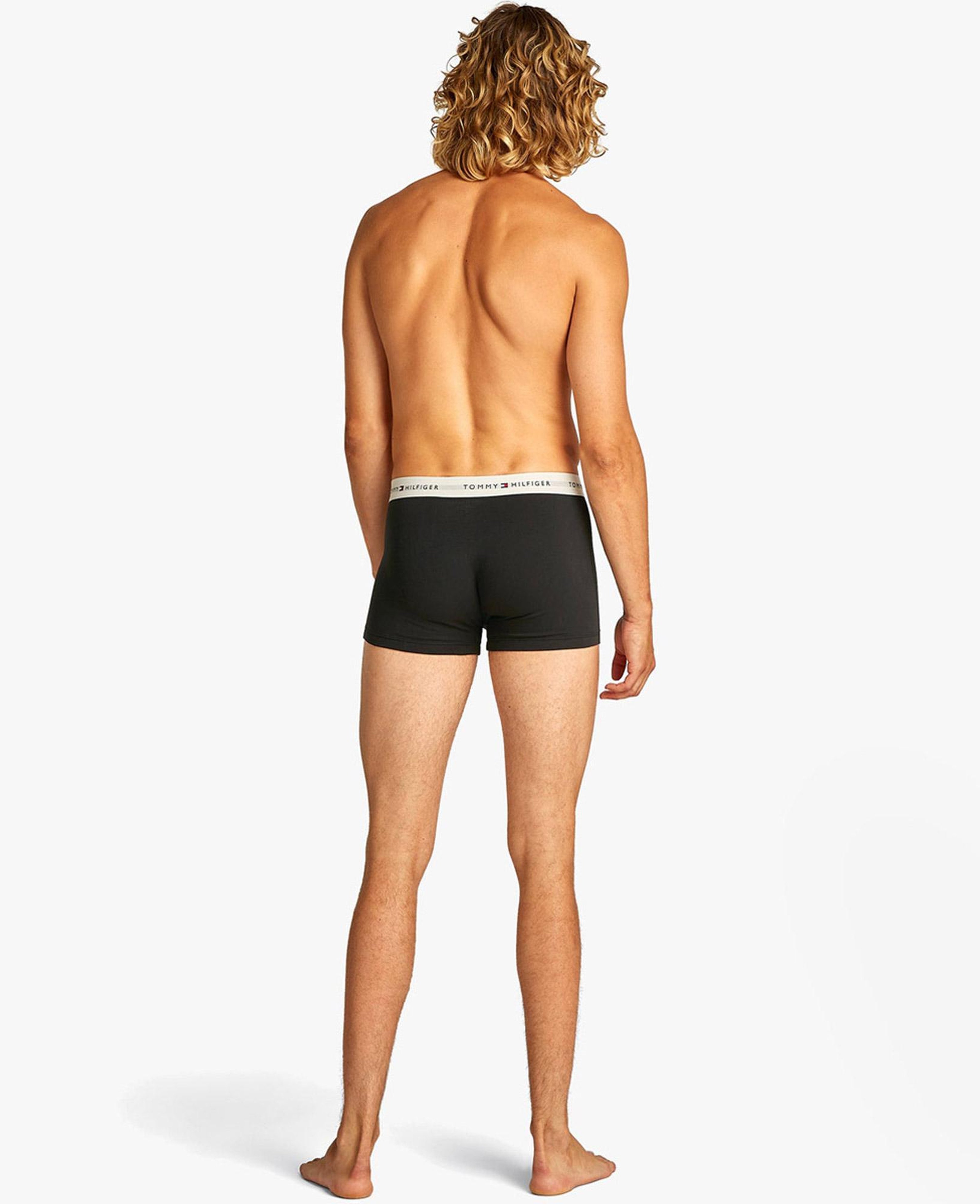 Tommy Hilfiger Wb Trunk Erkek Mavi/Gri Bantlı 3'lü Siyah Boxer