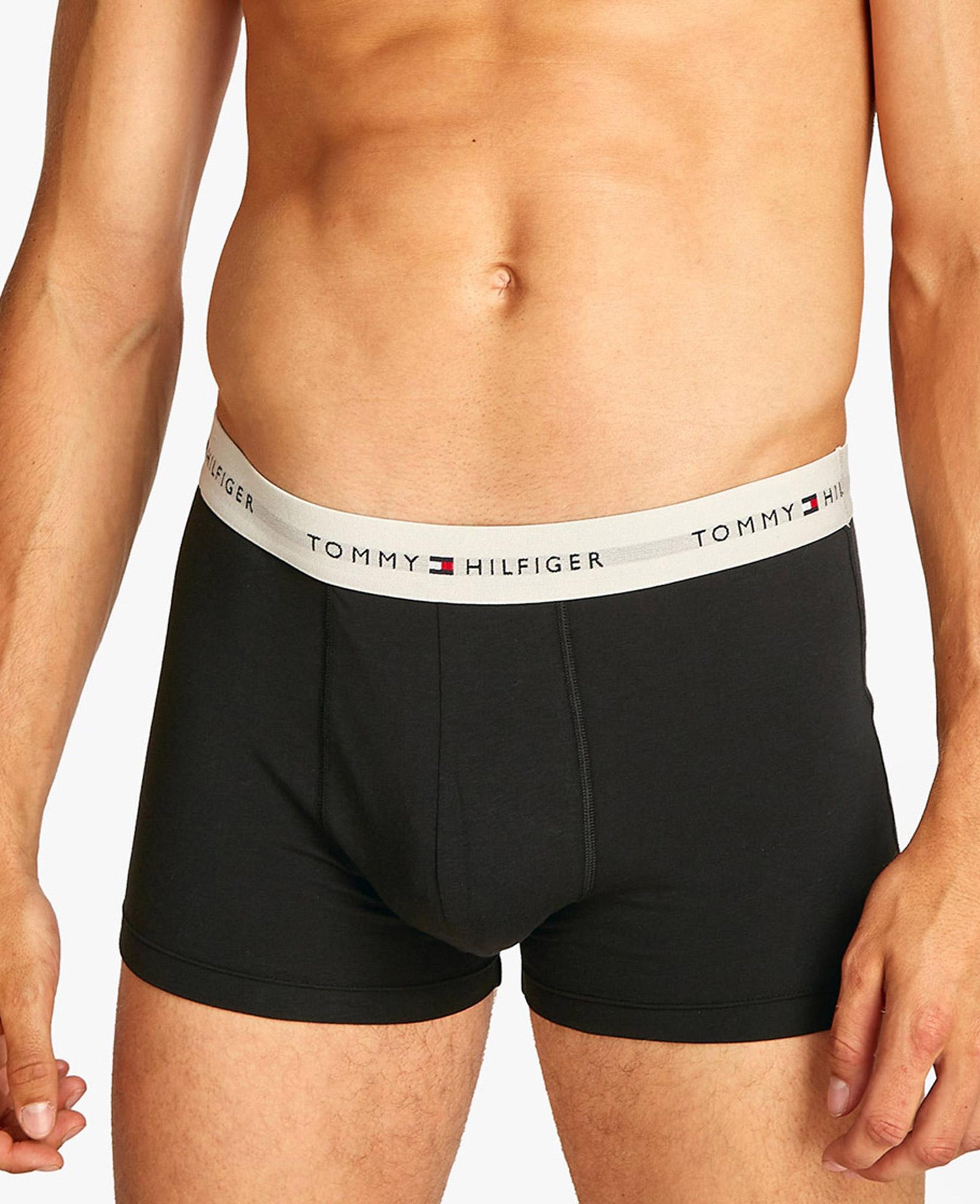 Tommy Hilfiger Wb Trunk Erkek Mavi/Gri Bantlı 3'lü Siyah Boxer