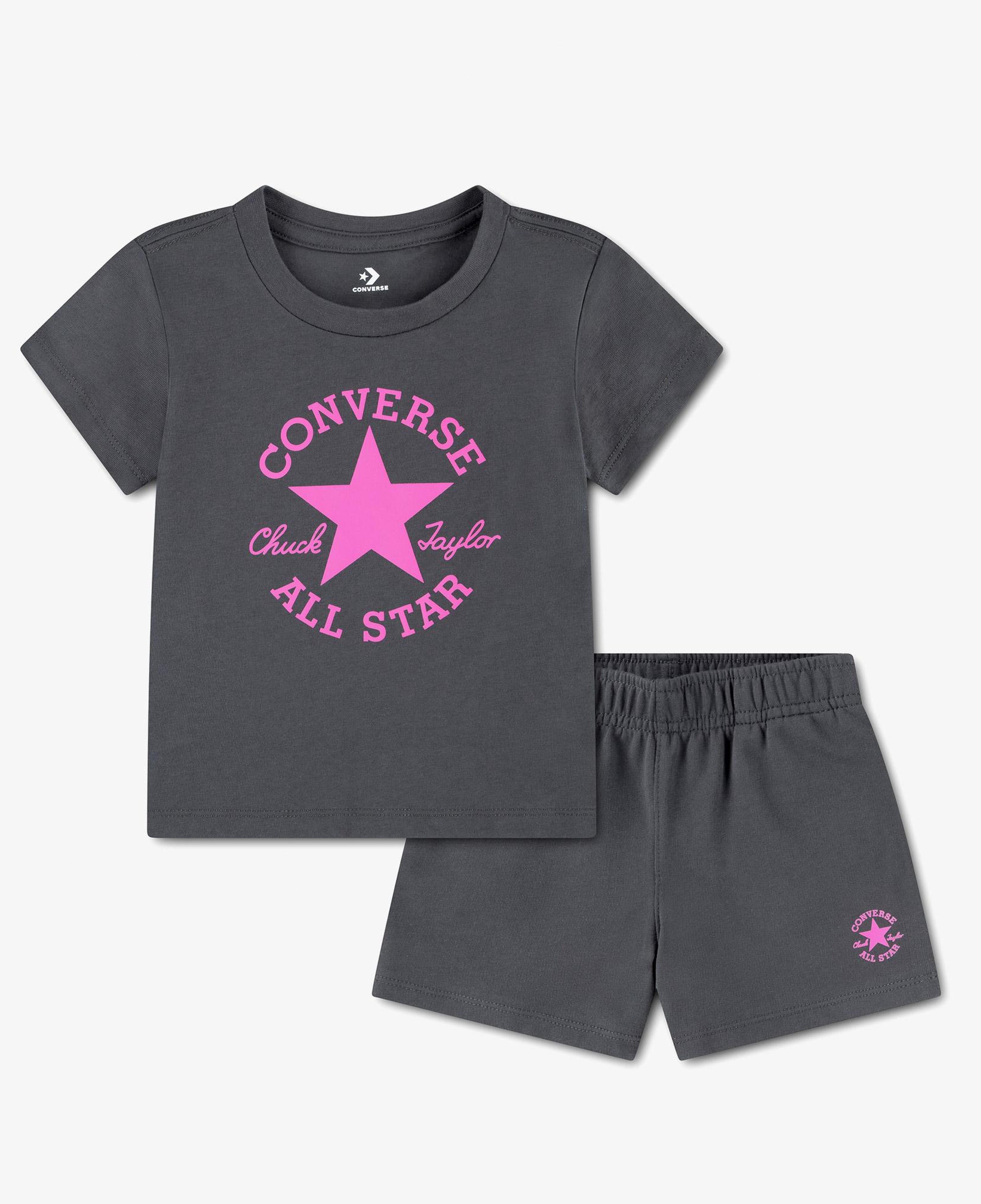 Converse Kız Çocuk Antrasit Şort Takım