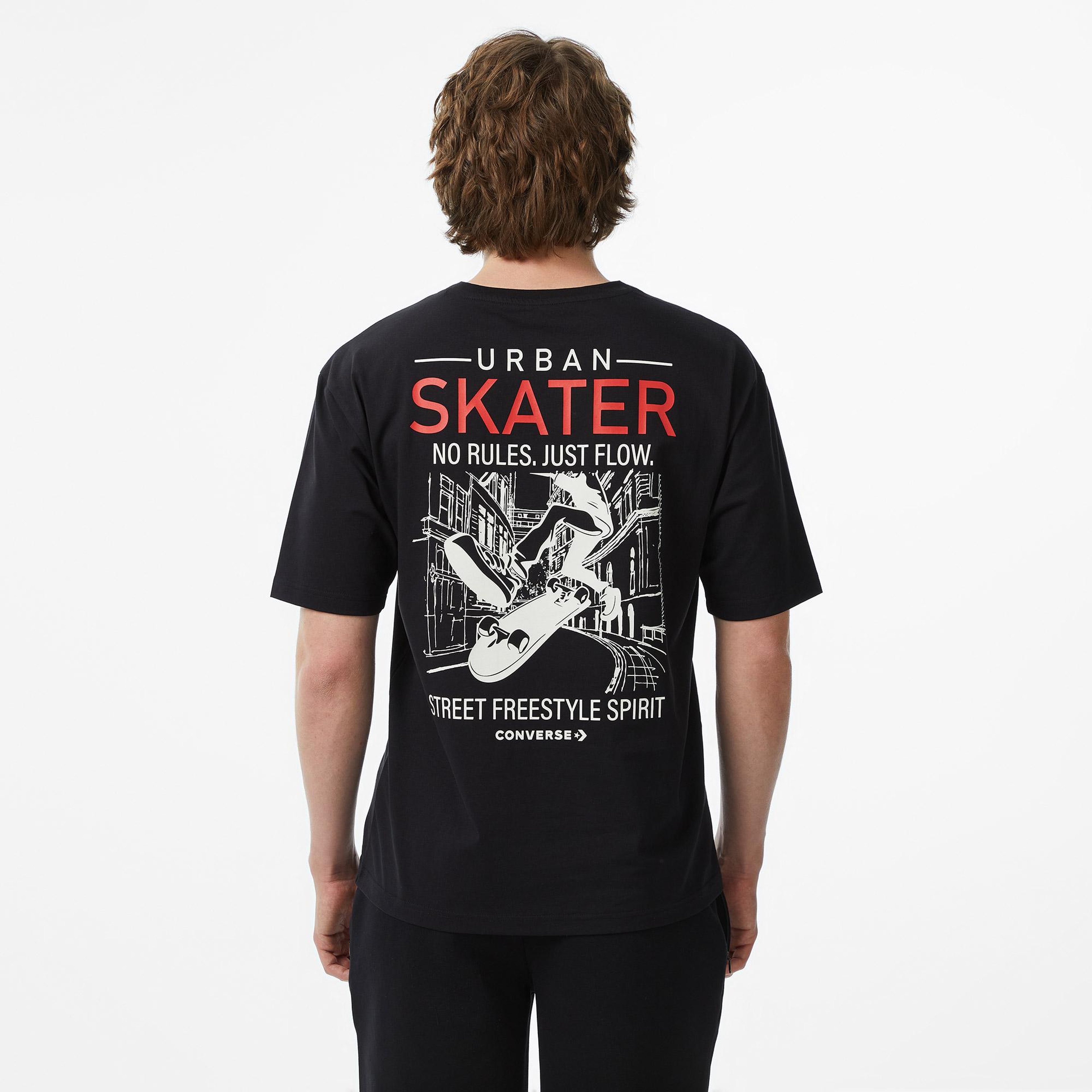 Converse Erkek Siyah Grafik Baskılı T-Shirt