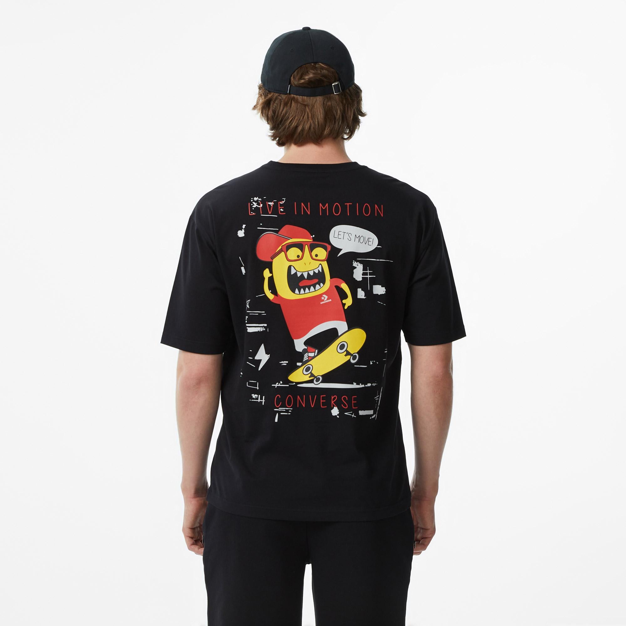 Converse Erkek Siyah Grafik Baskılı T-Shirt