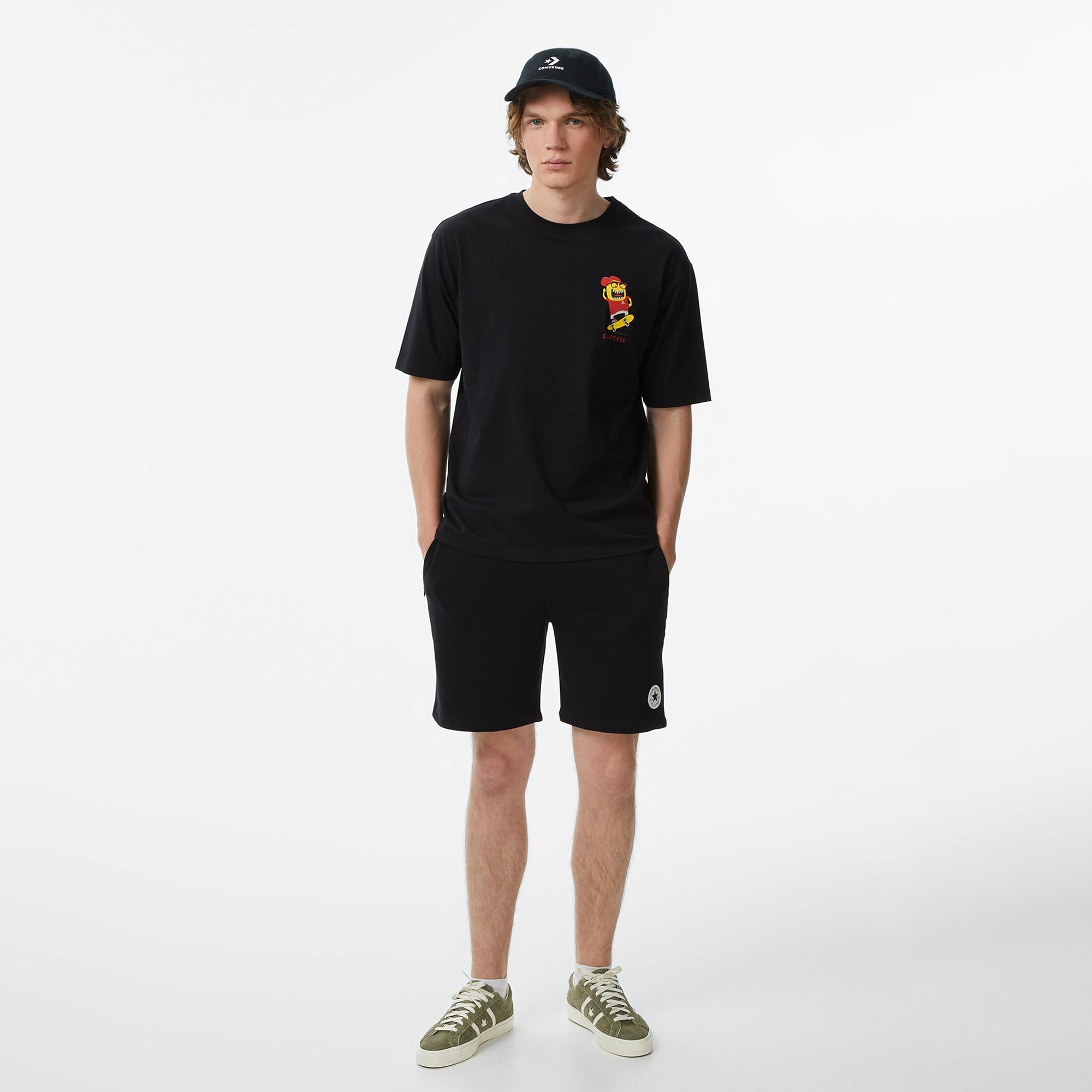 Converse Erkek Siyah Grafik Baskılı T-Shirt