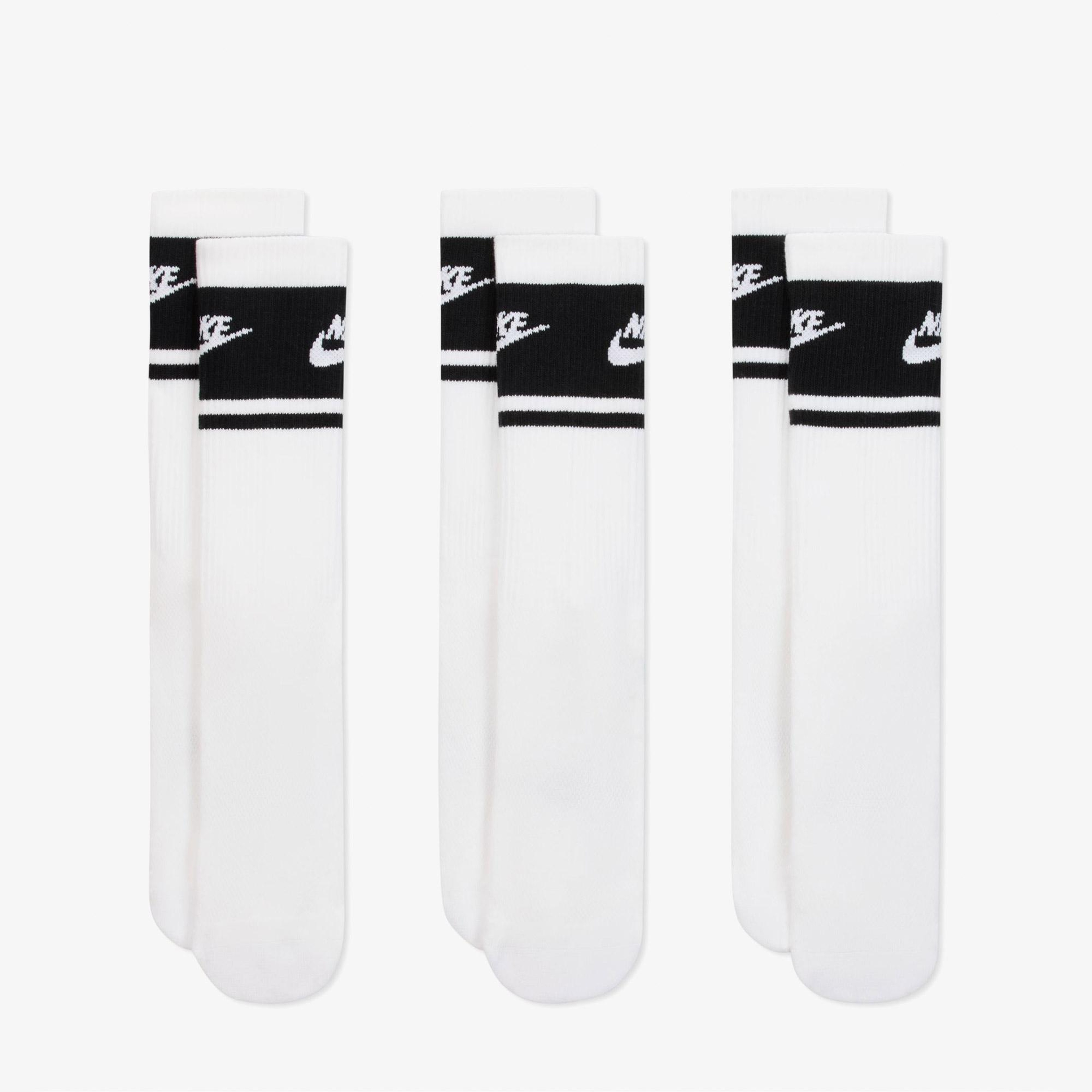 Nike Everyday Elevated 3'lü Unisex Beyaz Çorap