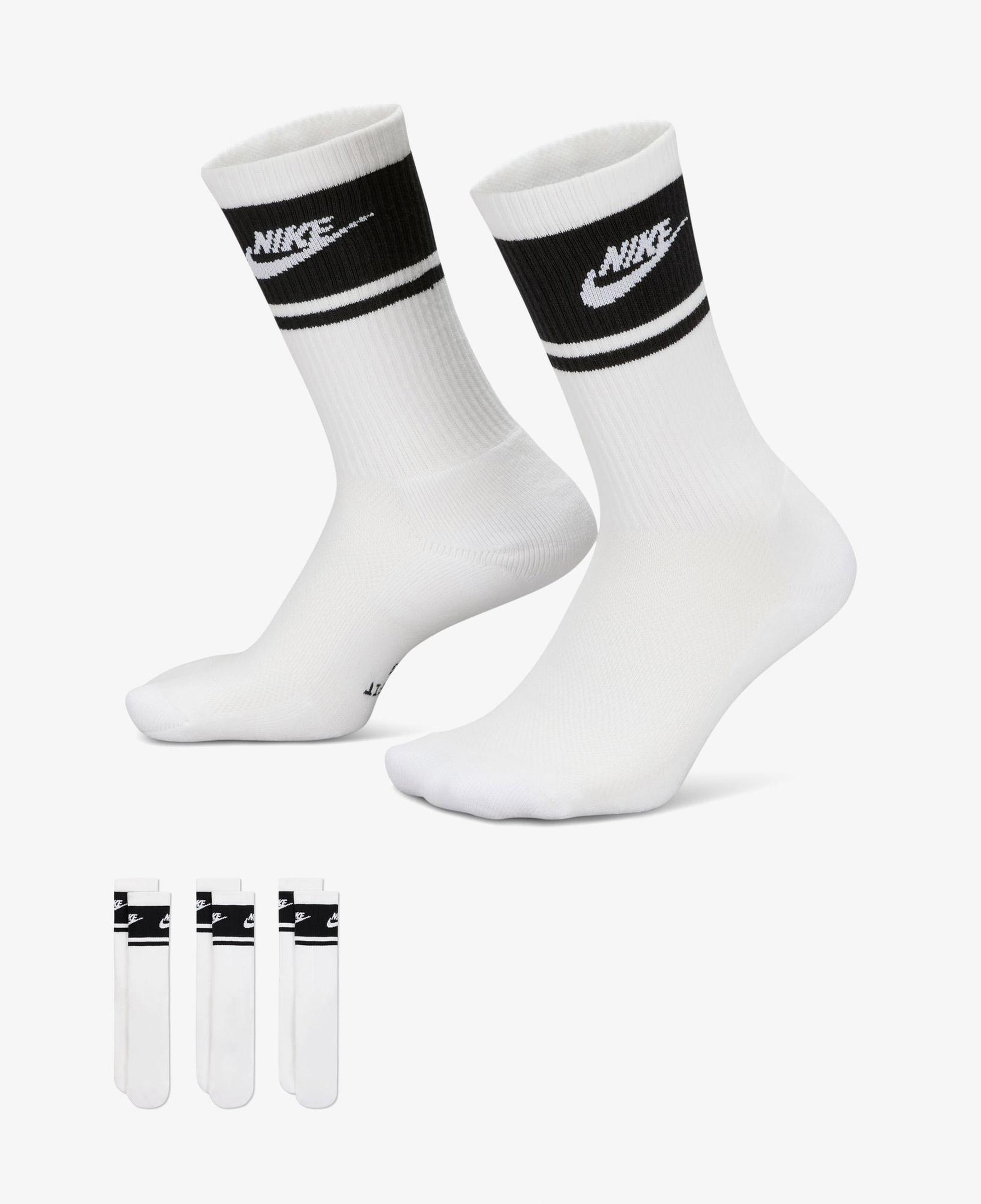 Nike Everyday Elevated 3'lü Unisex Beyaz Çorap