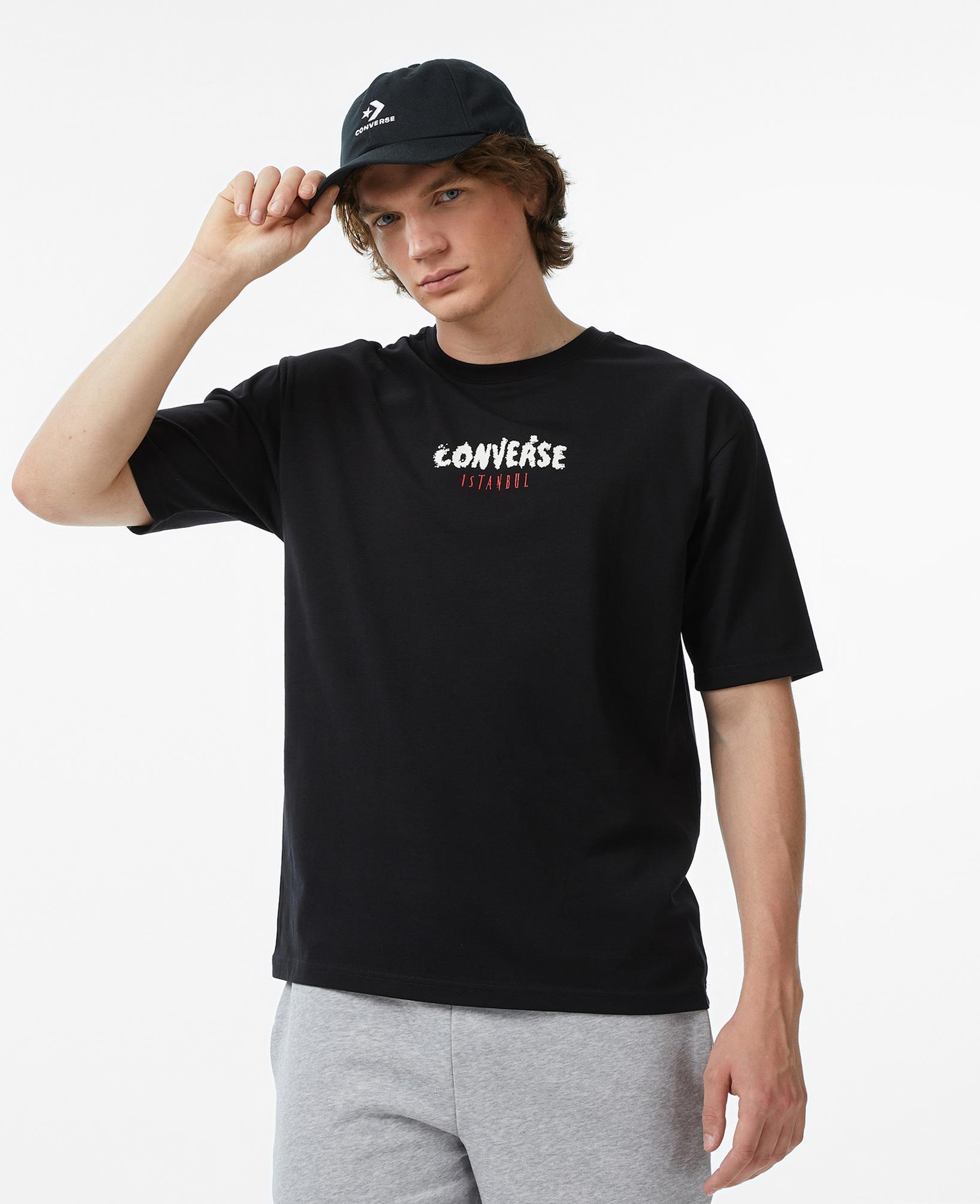 Converse Erkek Siyah Grafik Baskılı T-Shirt