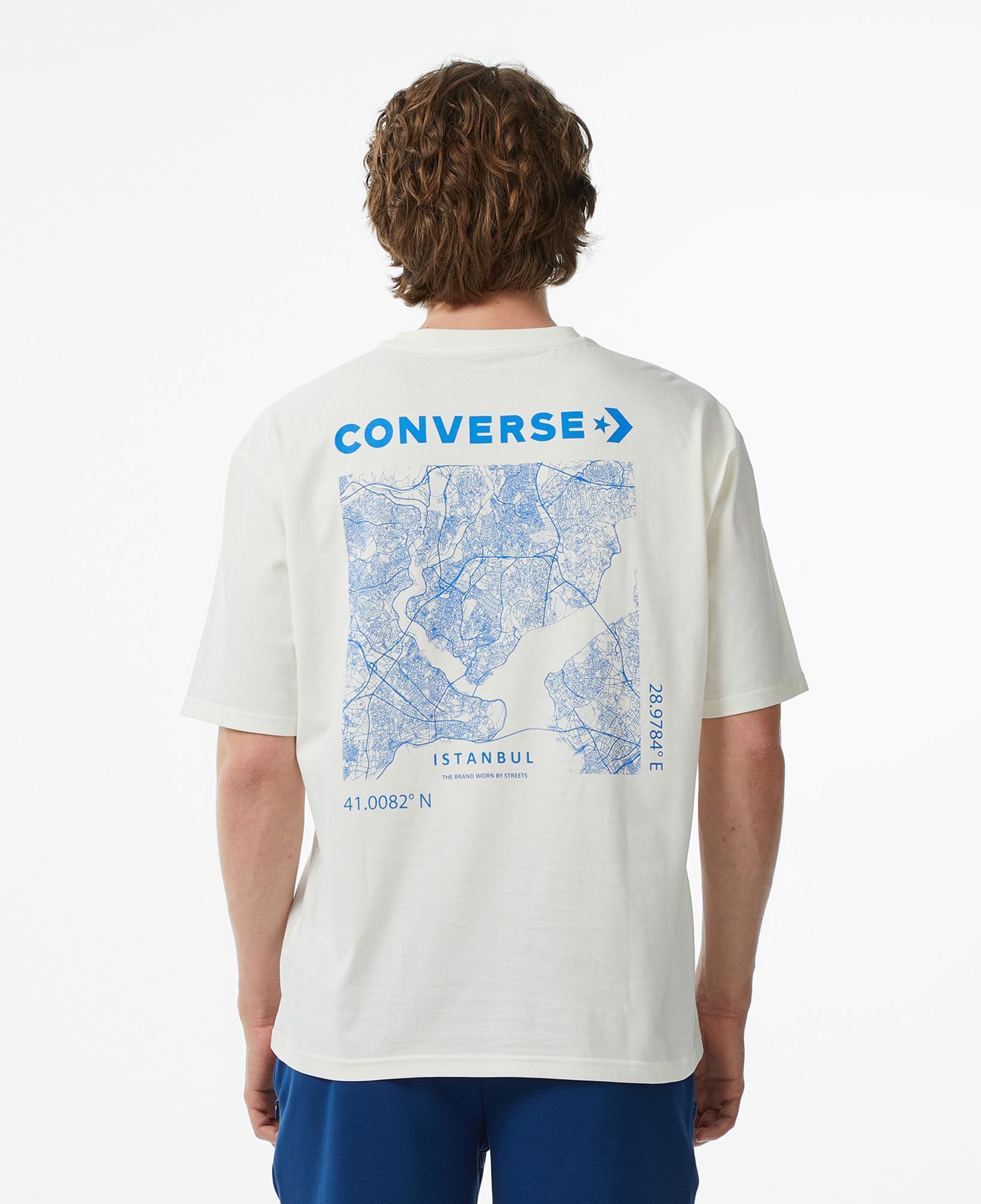 Converse Erkek Krem Grafik Baskılı T-Shirt