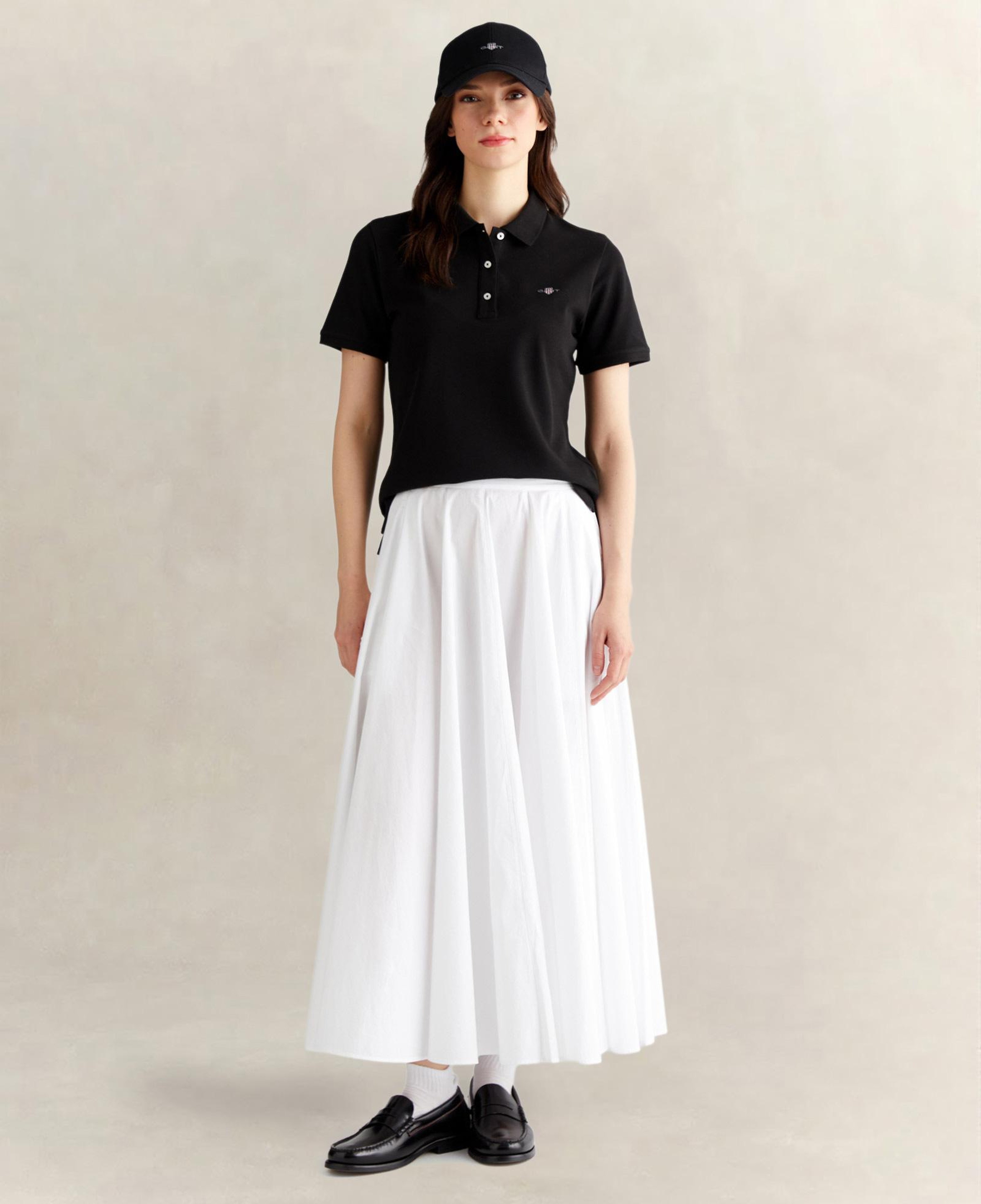 GANT Kadın Siyah Regular Fit Logolu Polo Yaka T-Shirt