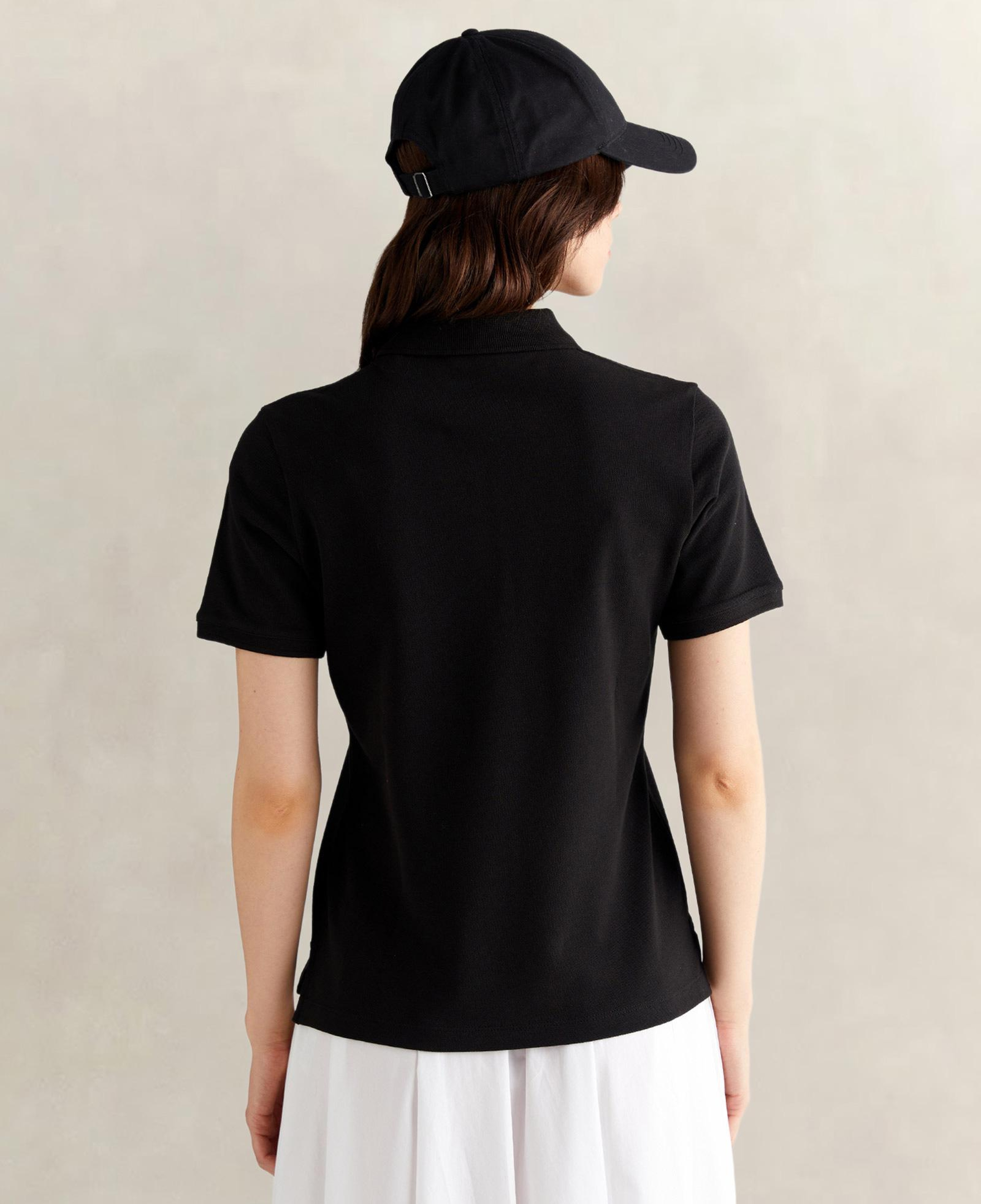 GANT Kadın Siyah Regular Fit Logolu Polo Yaka T-Shirt