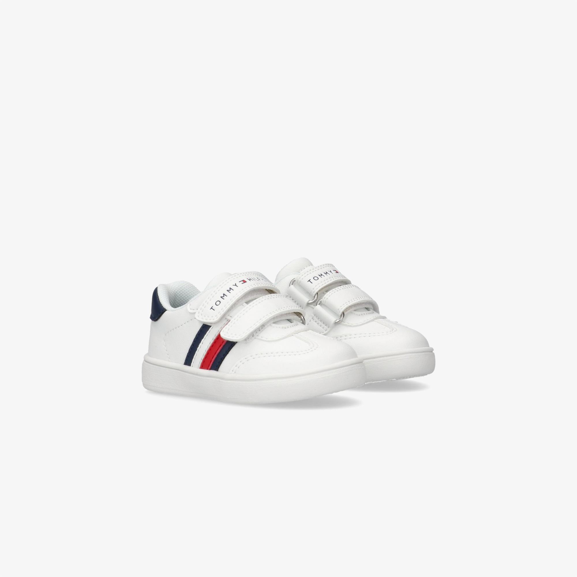 Tommy Hilfiger Flag and Hook Loop Bebek Beyaz Spor Ayakkabı