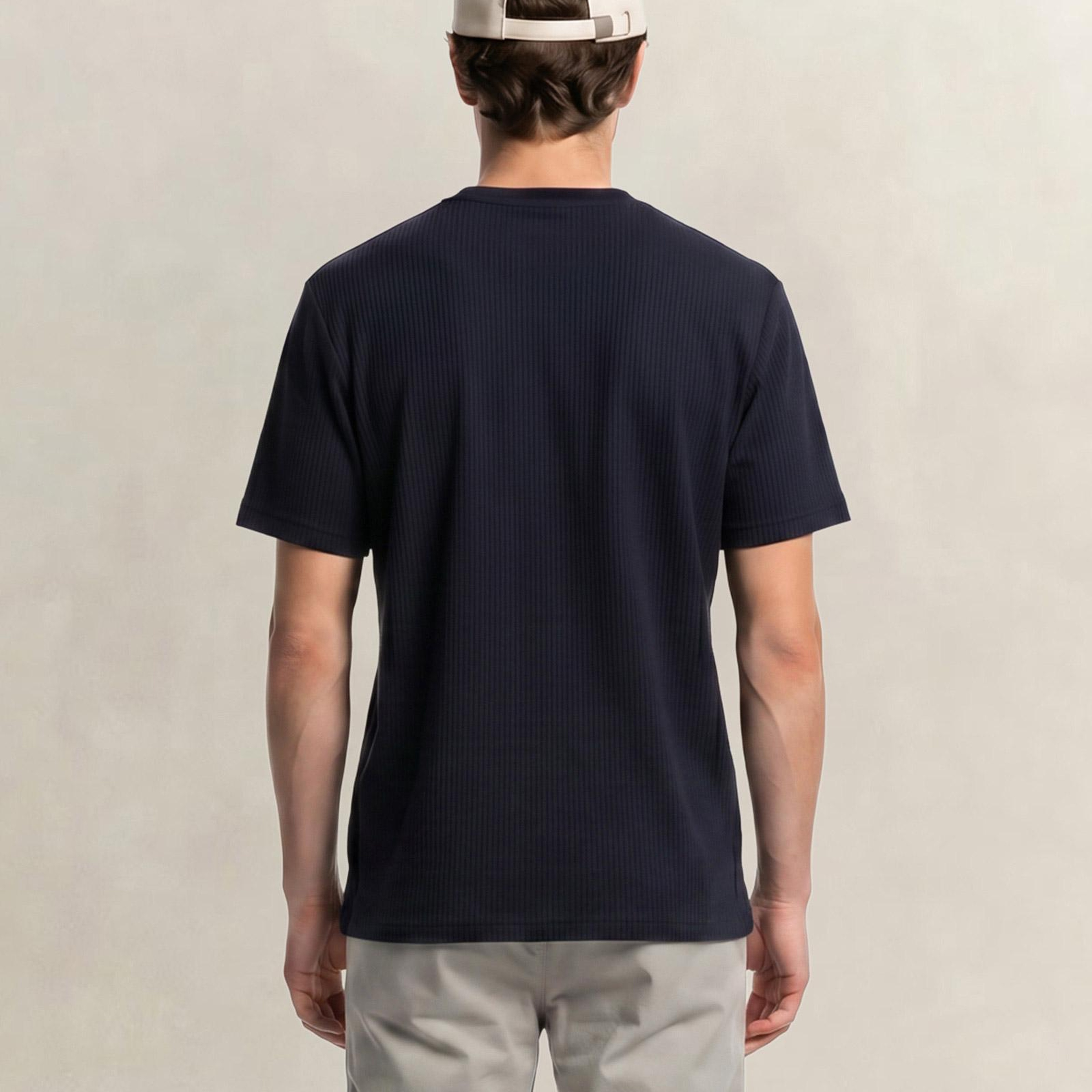 GANT Erkek Lacivert Bisiklet Yaka Regular Fit Logolu T-Shirt