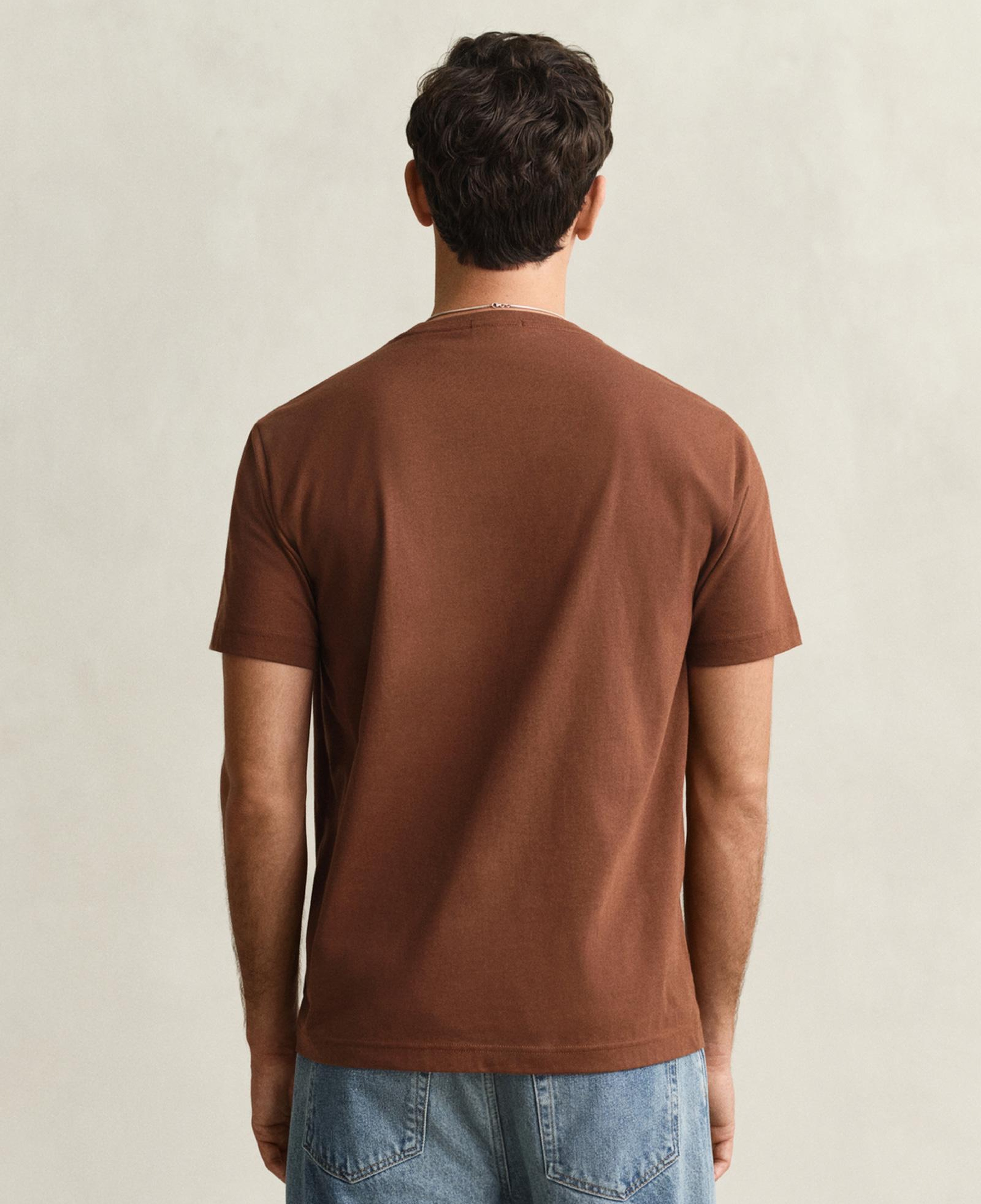 GANT Erkek Kahverengi Bisiklet Yaka Regular Fit Logolu T-Shirt