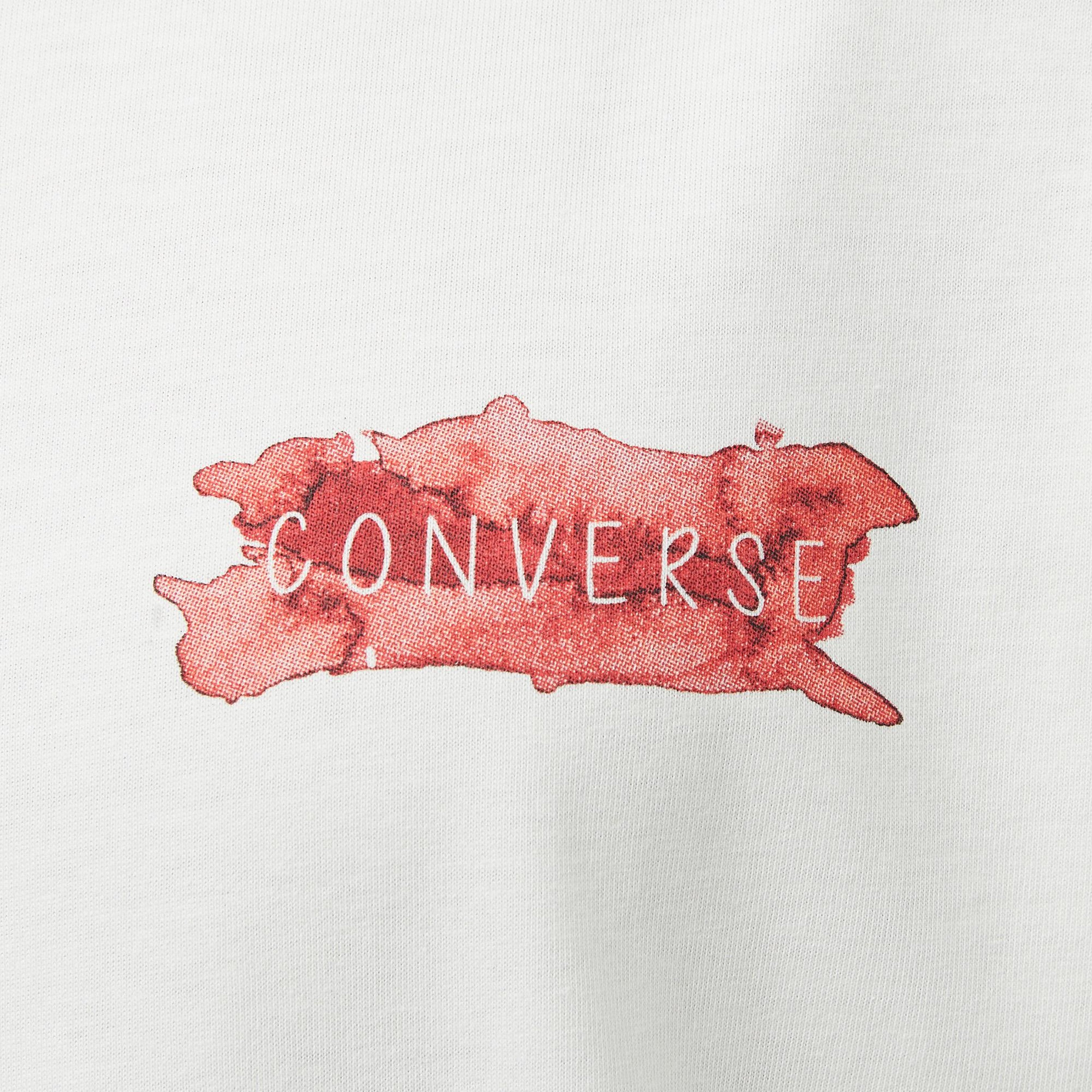 Converse Erkek Krem Grafik Baskılı T-Shirt