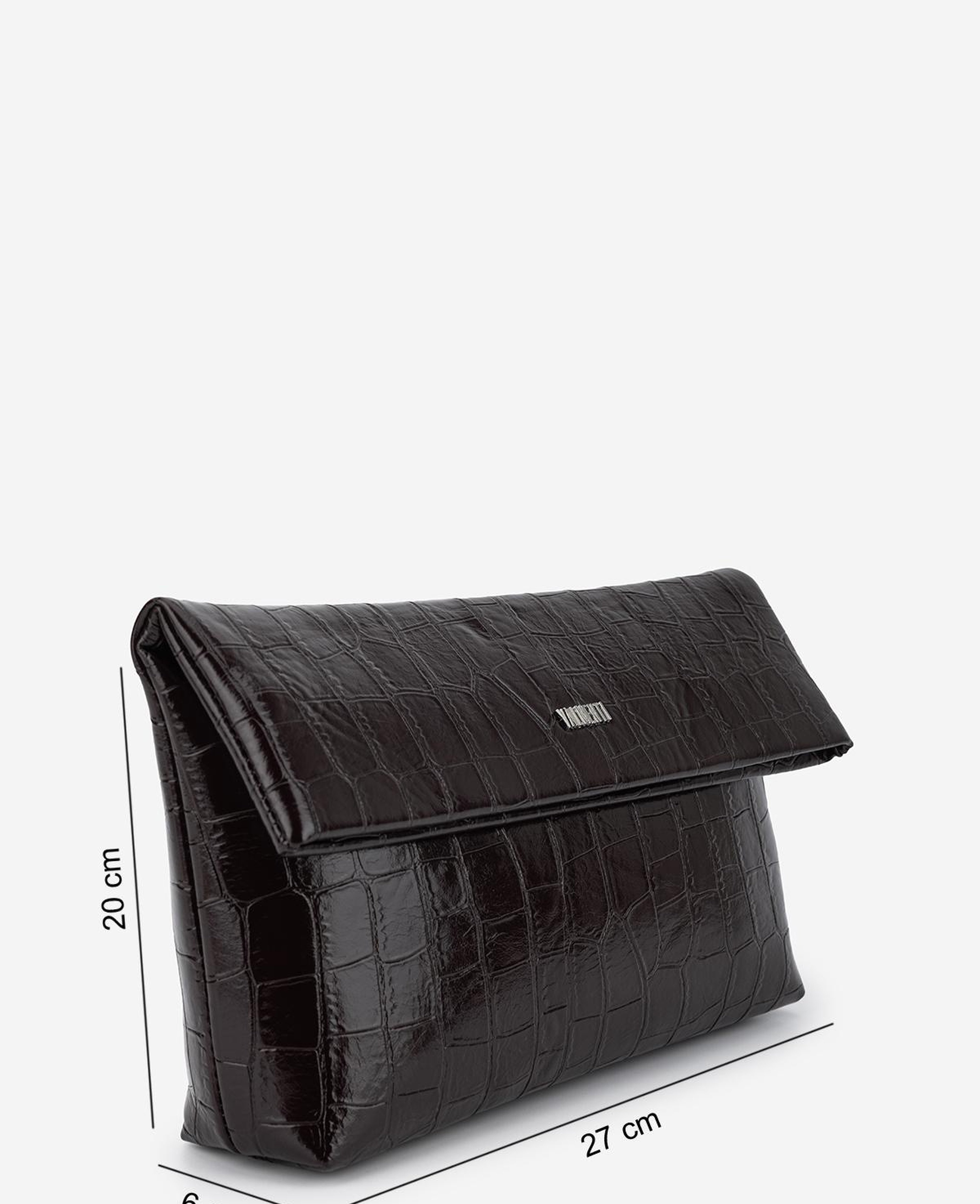 Valmenti Kadın Suni Deri Kahverengi Kroko Clutch Çanta