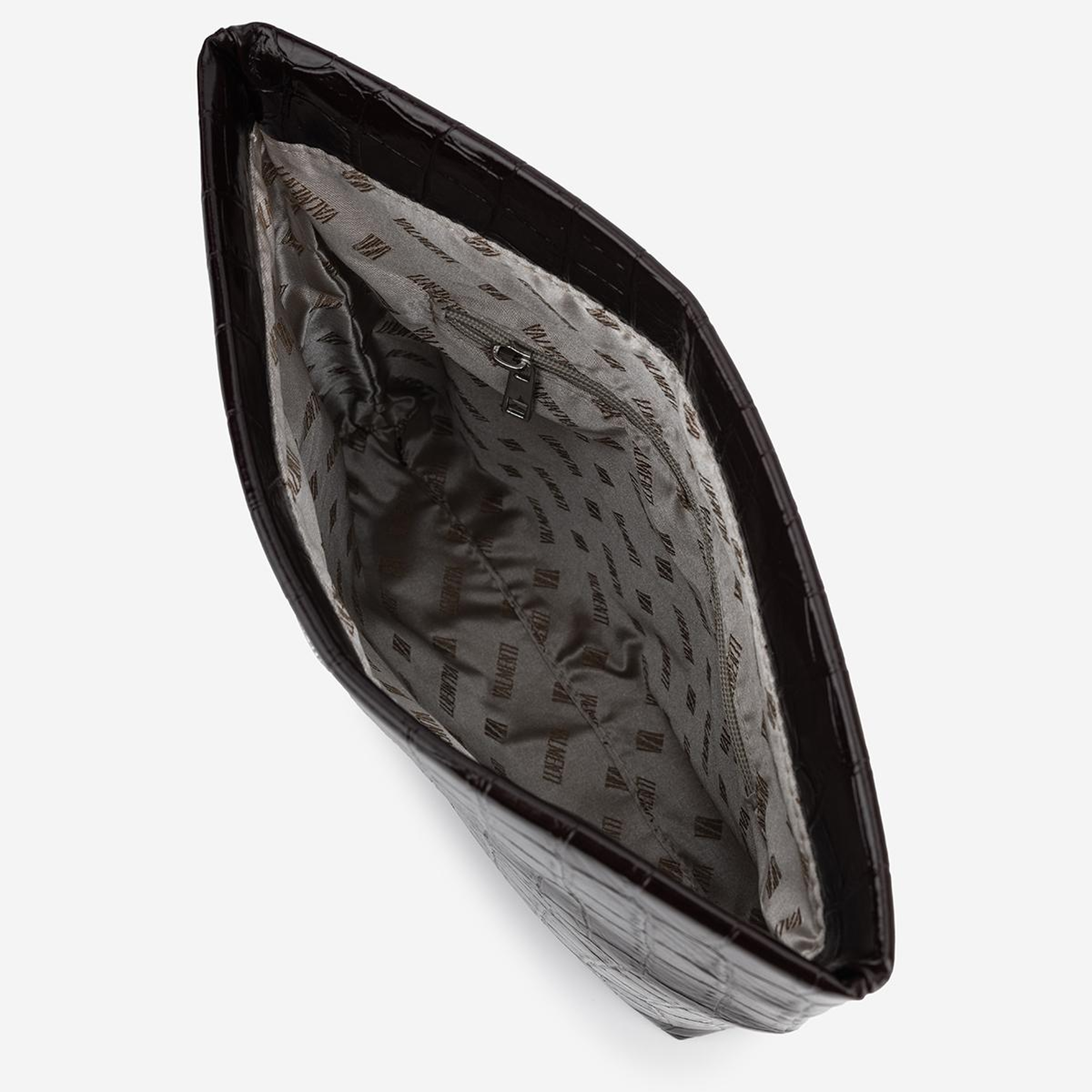 Valmenti Kadın Suni Deri Kahverengi Kroko Clutch Çanta