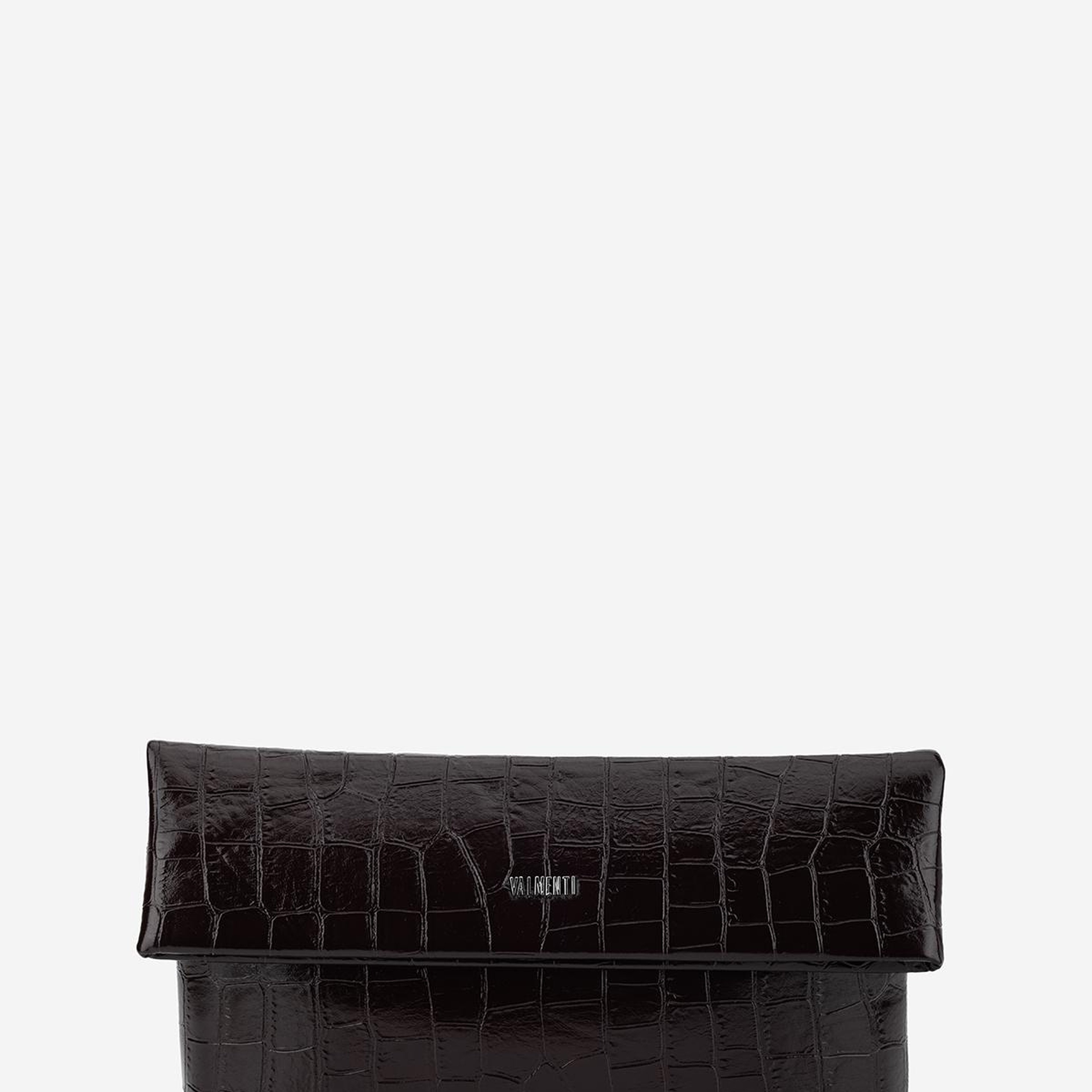Valmenti Kadın Suni Deri Kahverengi Kroko Clutch Çanta