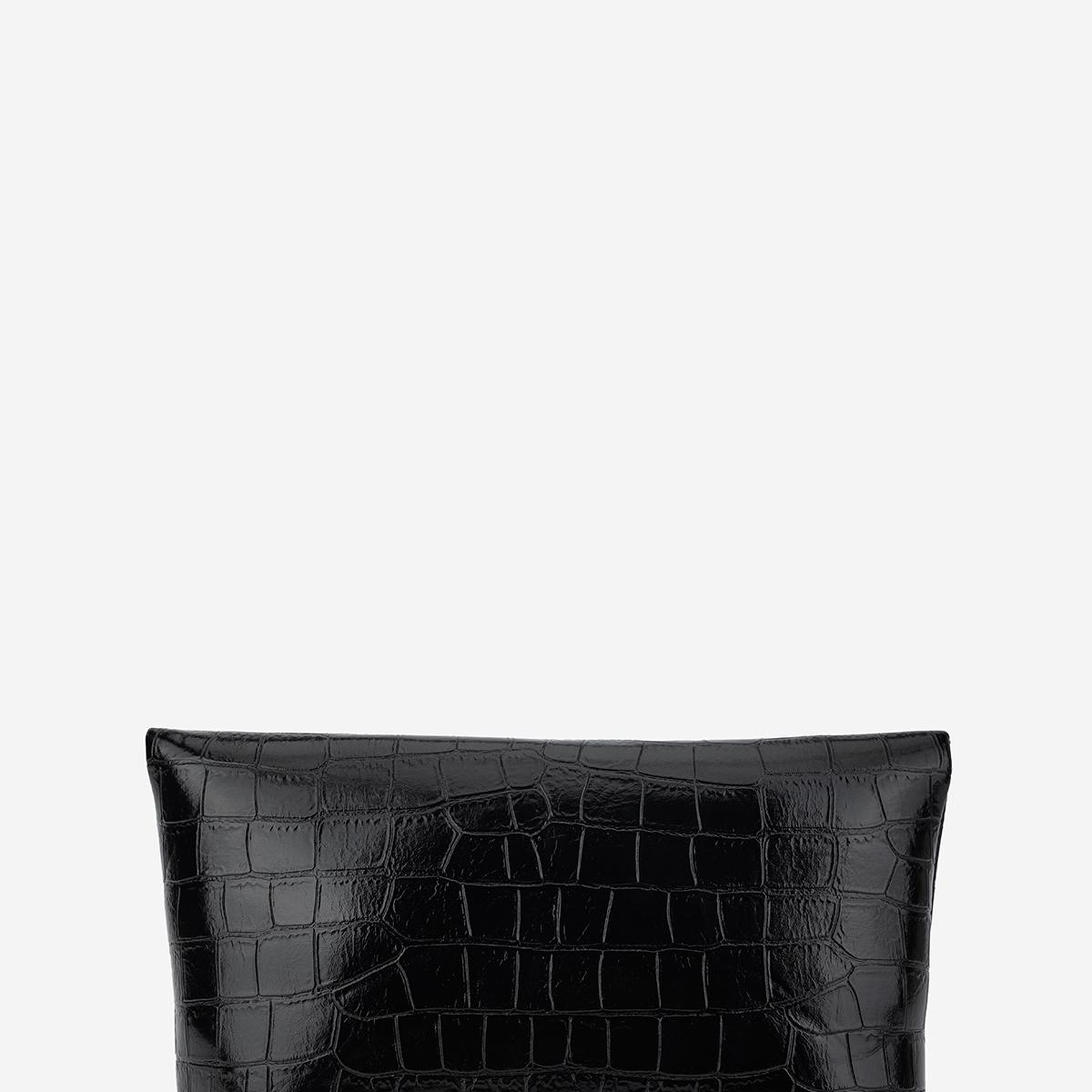 Valmenti Kadın Suni Deri Siyah Kroko Clutch Çanta
