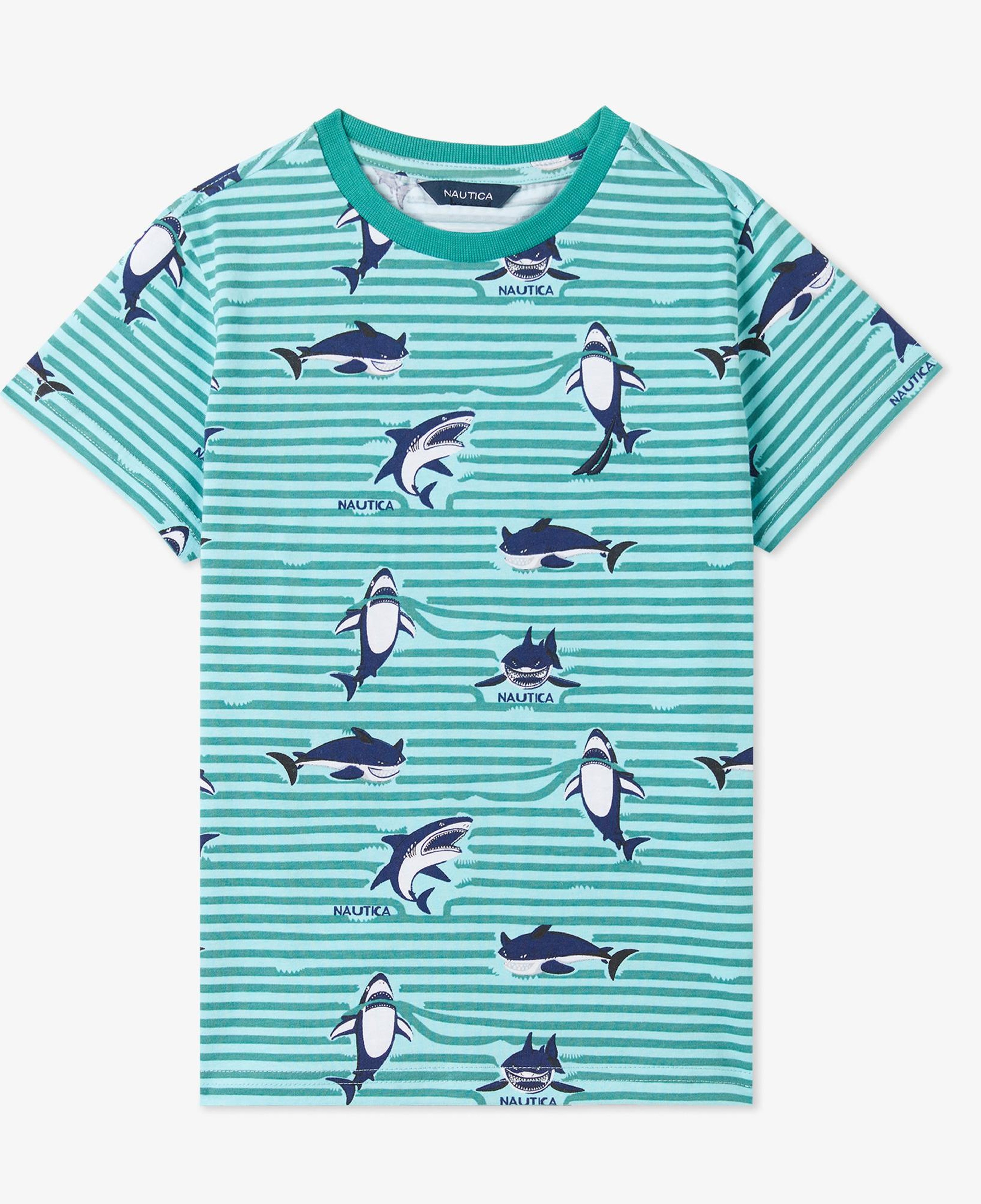 Nautica Erkek Çocuk Yeşil Regular Fit Baskılı T-Shirt