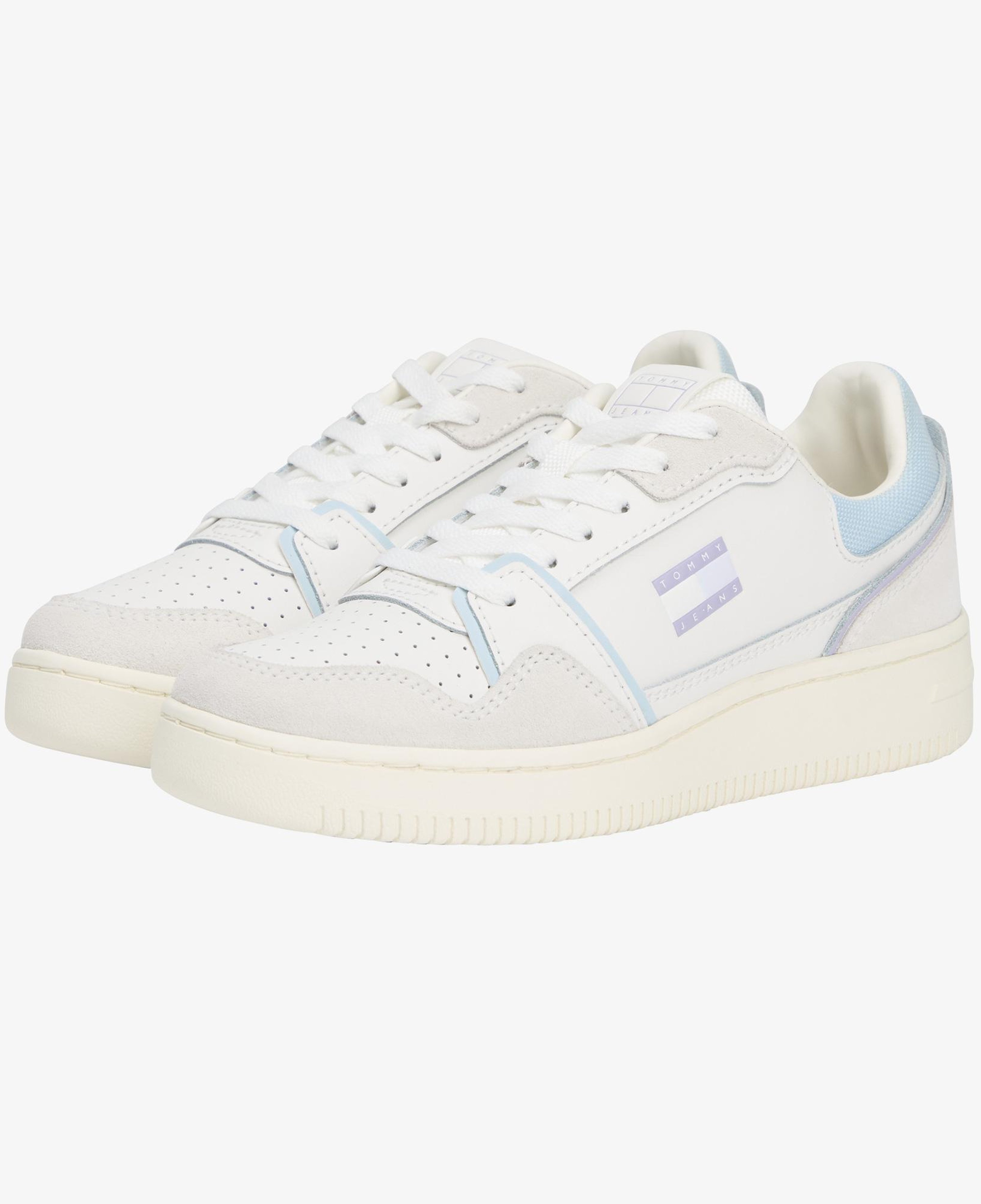 Tommy Jeans Retro Basket Kadın Beyaz/Mavi Spor Ayakkabı