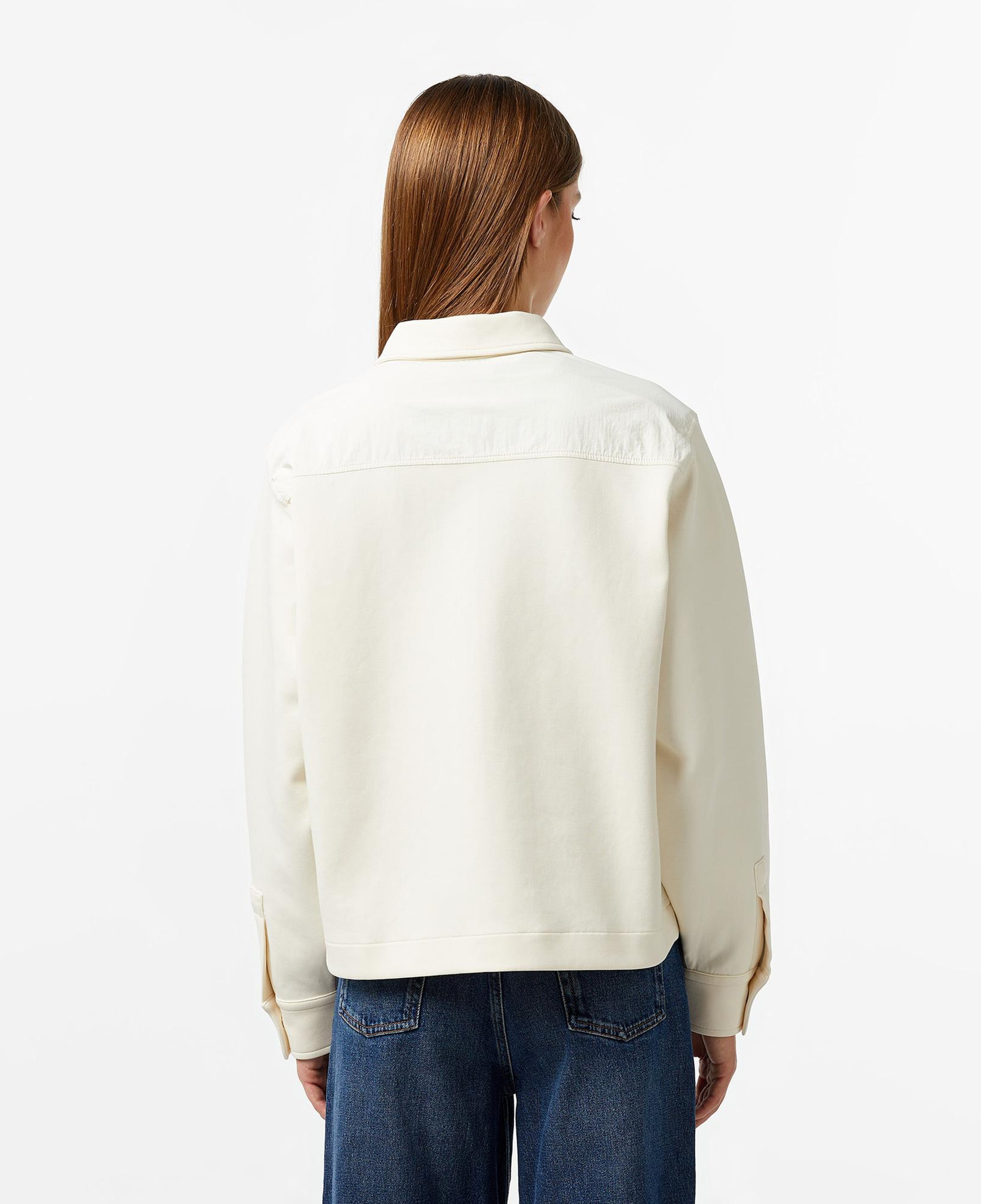 Kadın Relaxed Fit Kapüşonlu Beyaz Ceket
