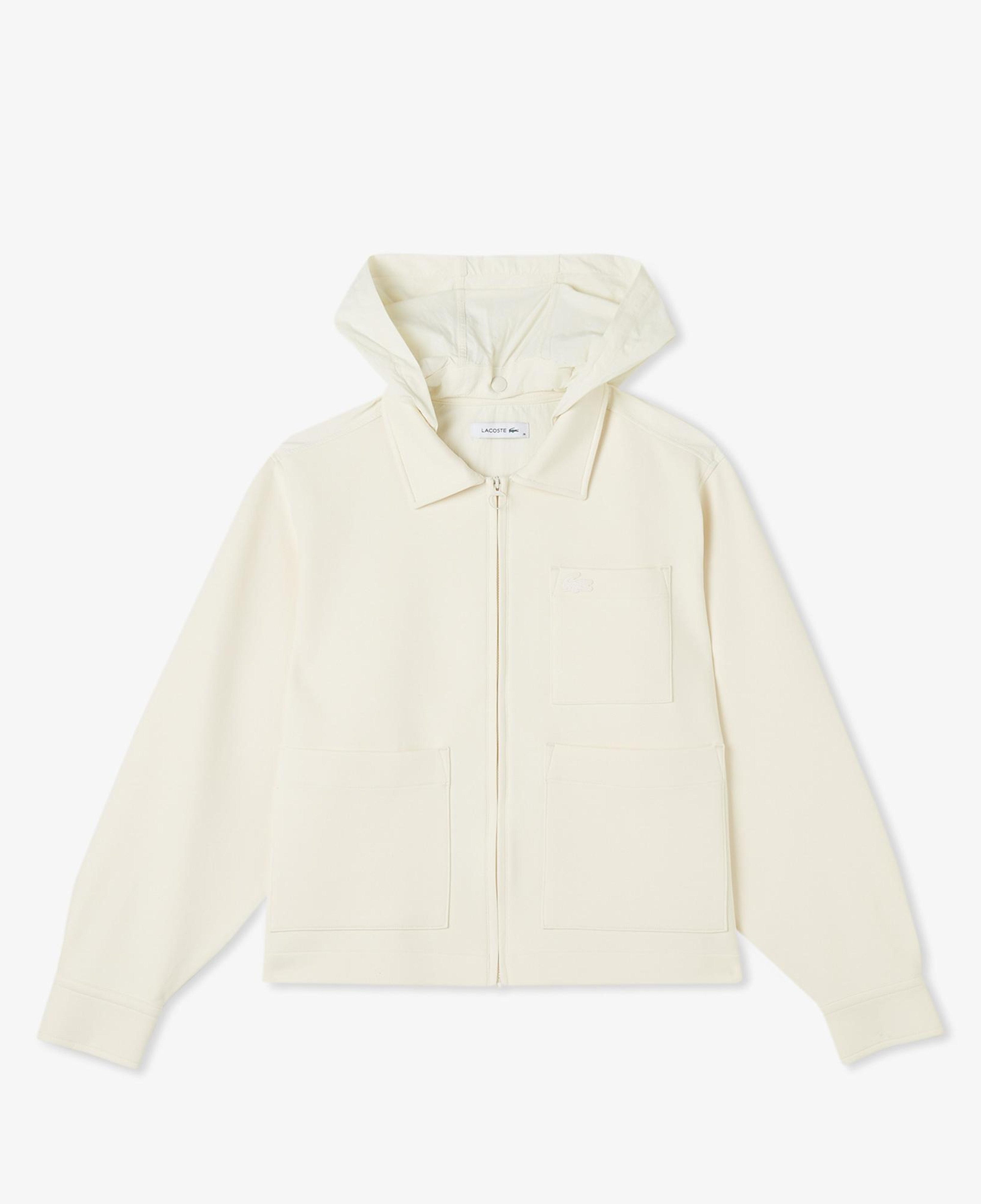 Kadın Relaxed Fit Kapüşonlu Beyaz Ceket