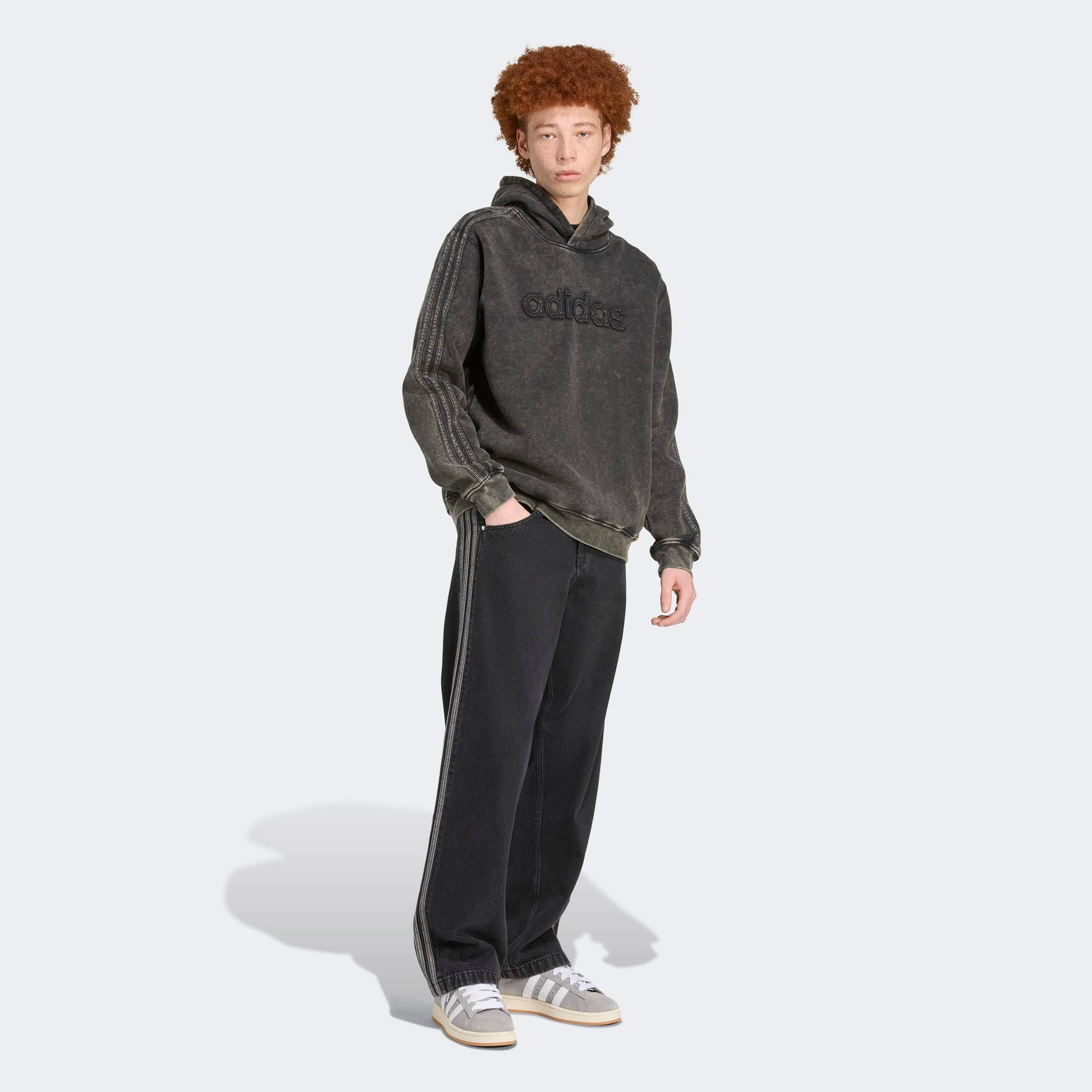 adidas sh Hoodıe Erkek Gri Sweatshirt