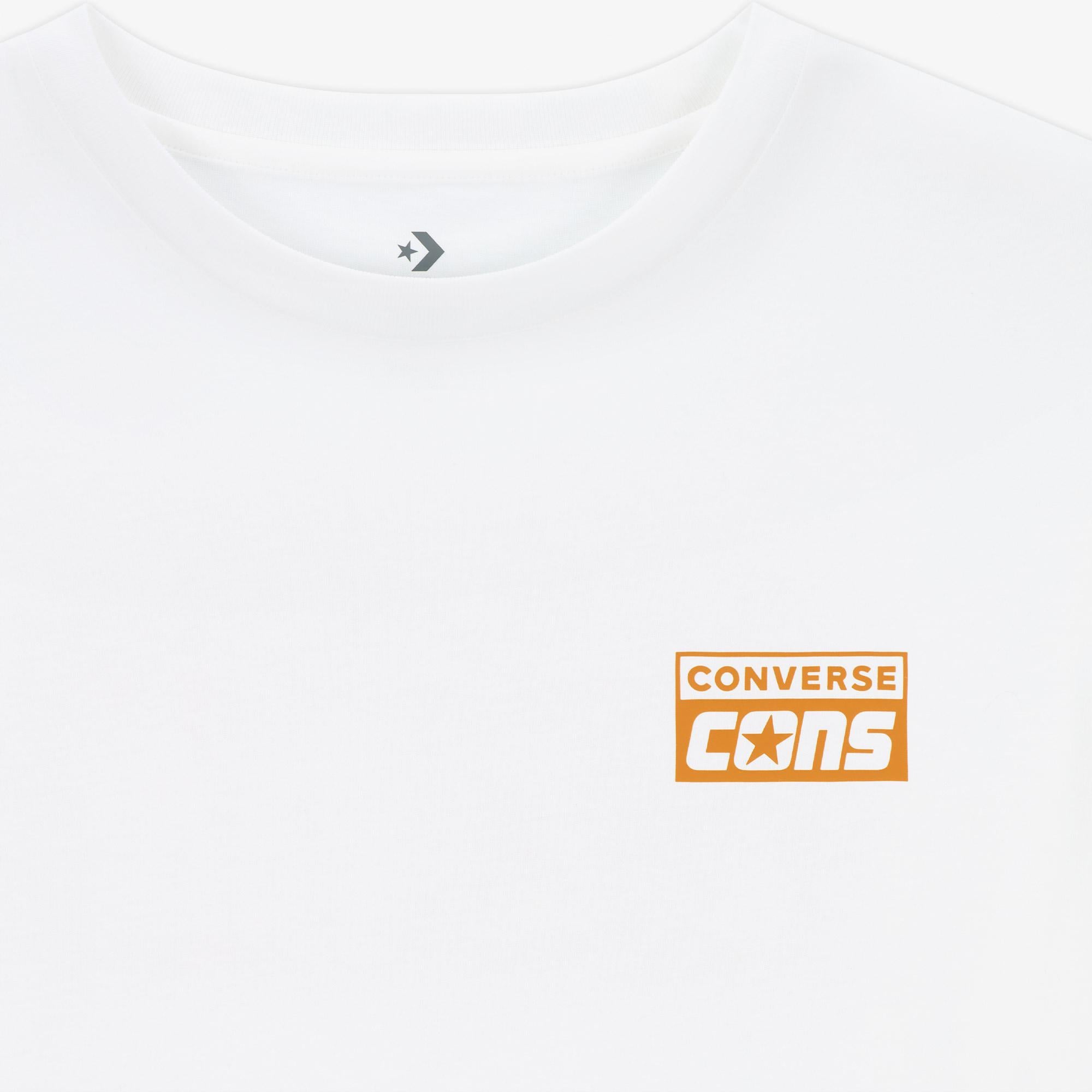 Converse Classic Erkek Grafik Baskılı Beyaz T-Shirt