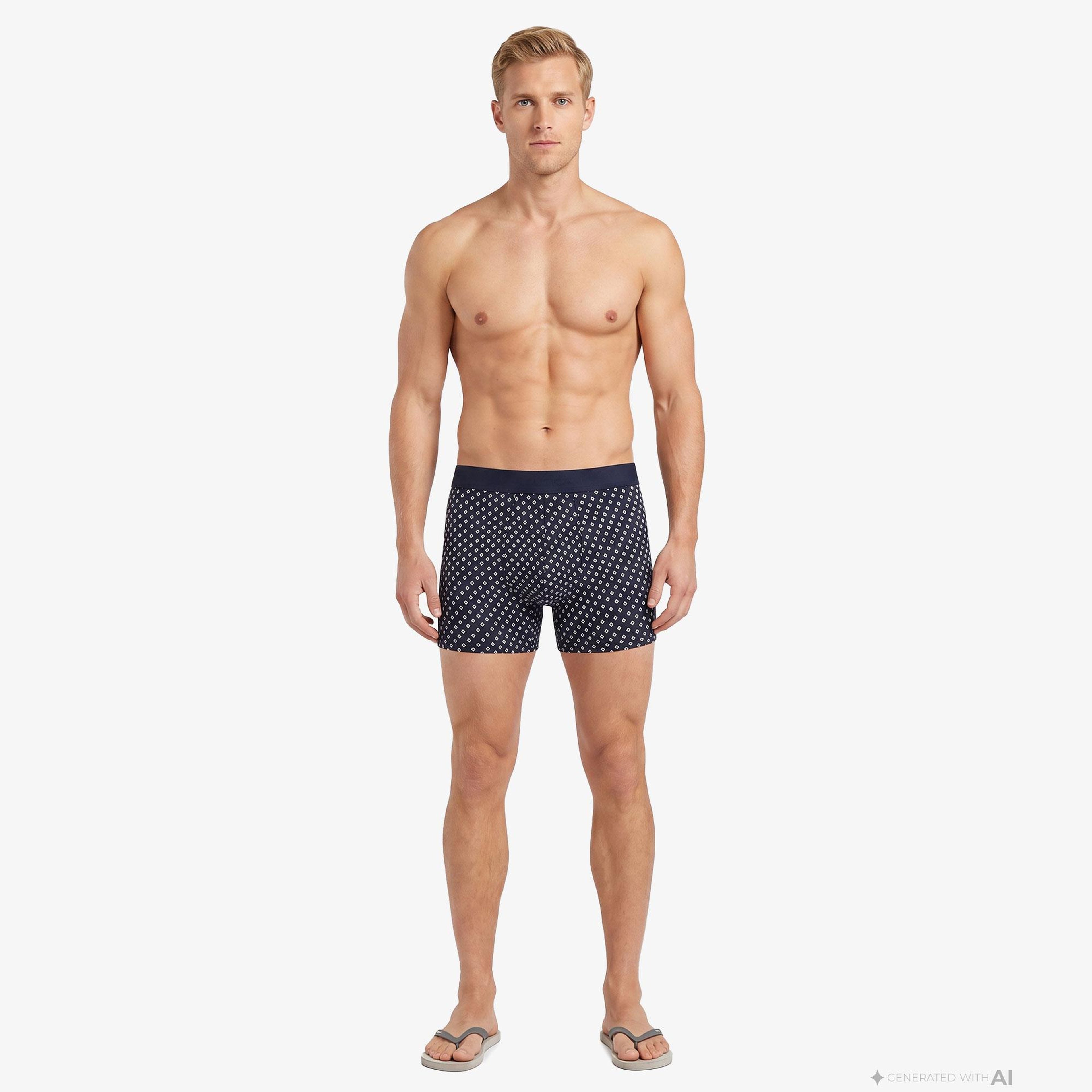 Nautica Erkek Lacivert Slim Fit Desenli Boxer