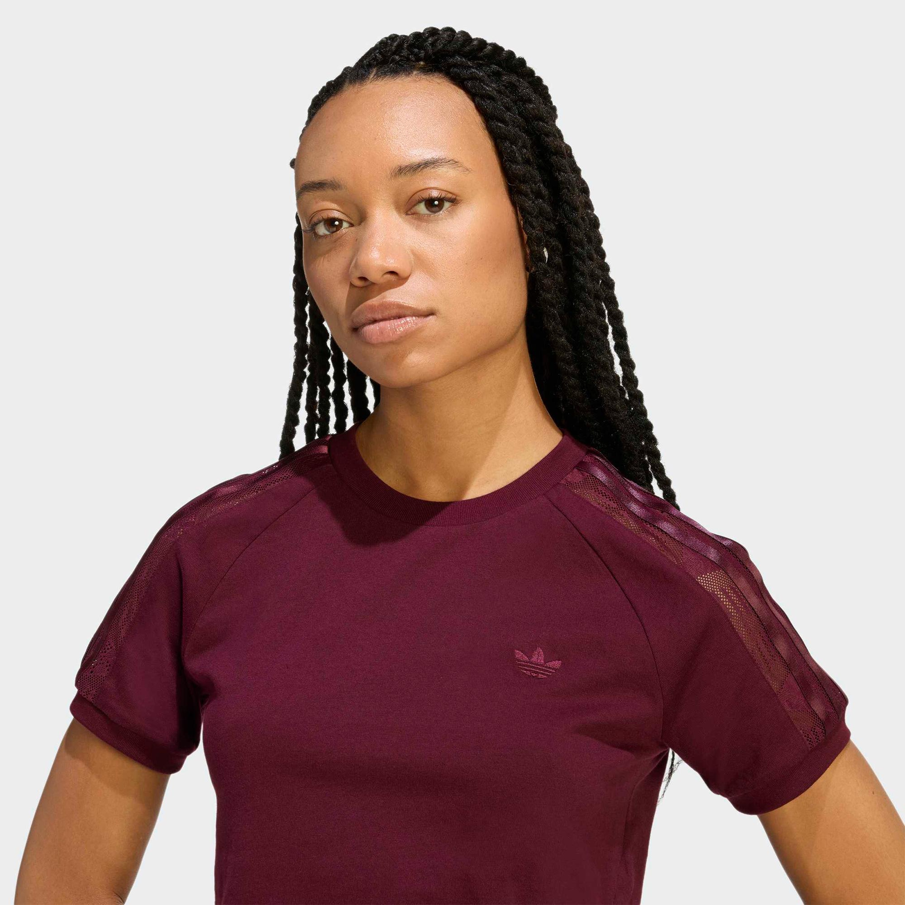 adidas Lace Cali Kadın Bordo Crop T-Shirt
