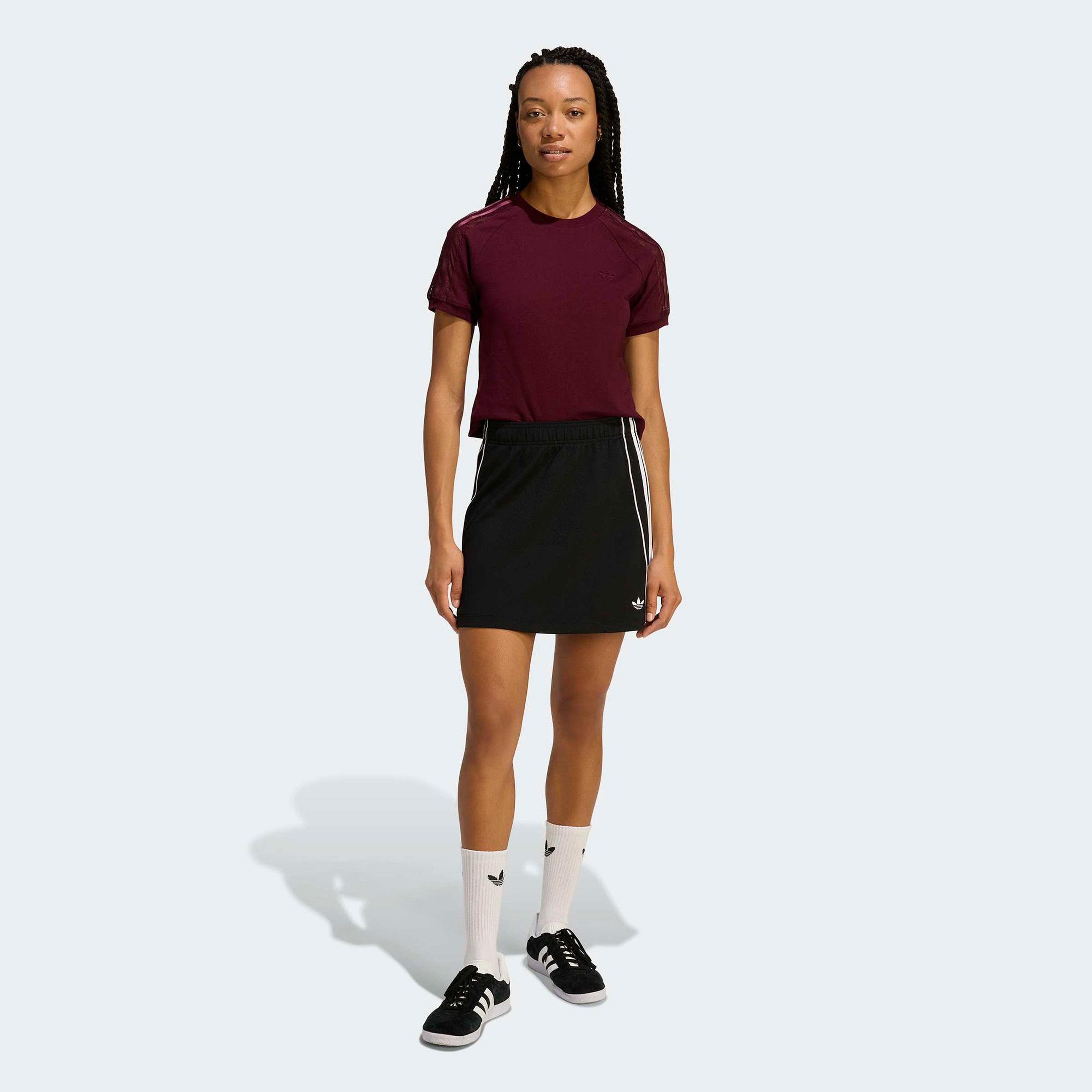 adidas Lace Cali Kadın Bordo Crop T-Shirt