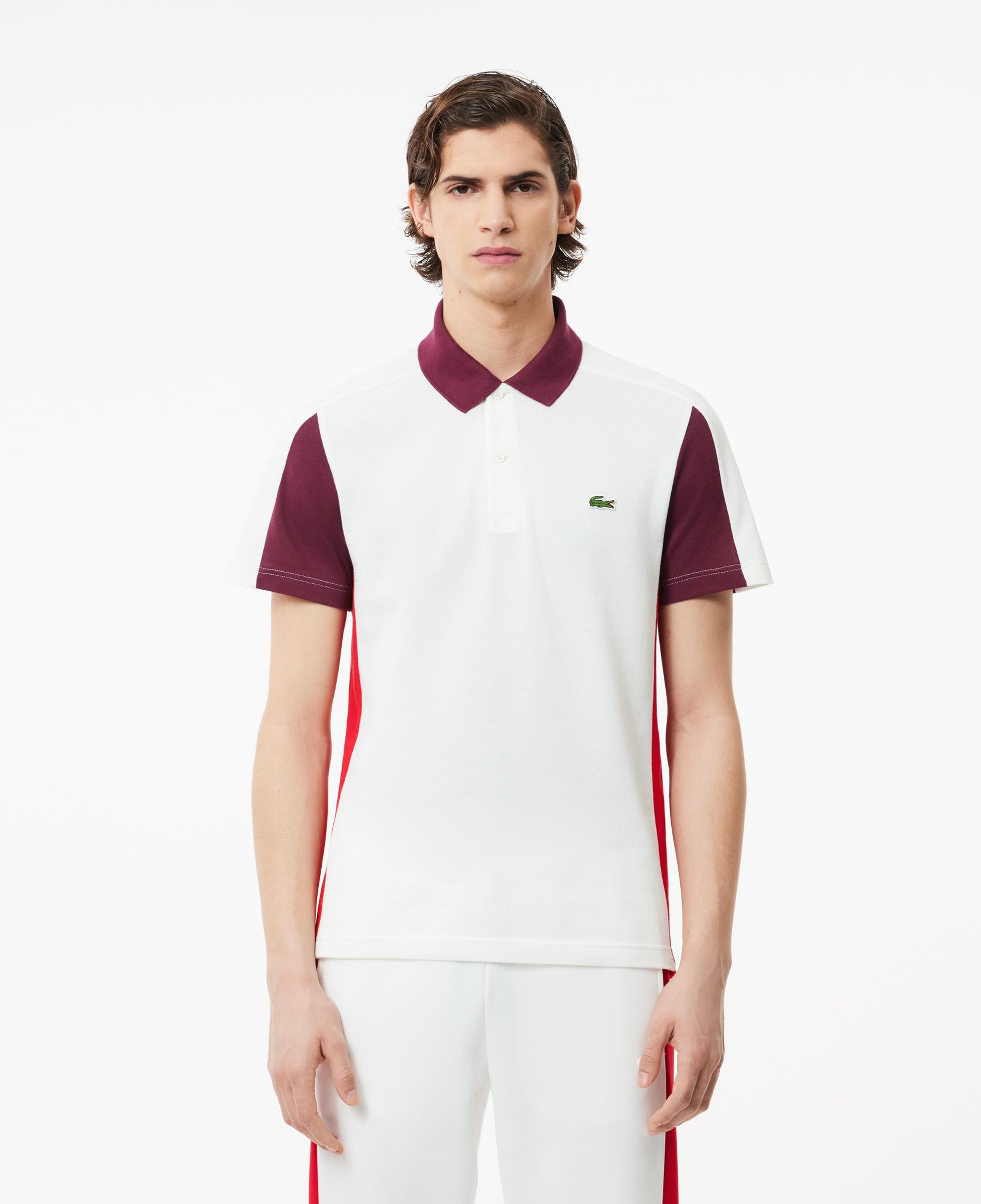Erkek Regular Fit Renk Bloklu Beyaz Polo