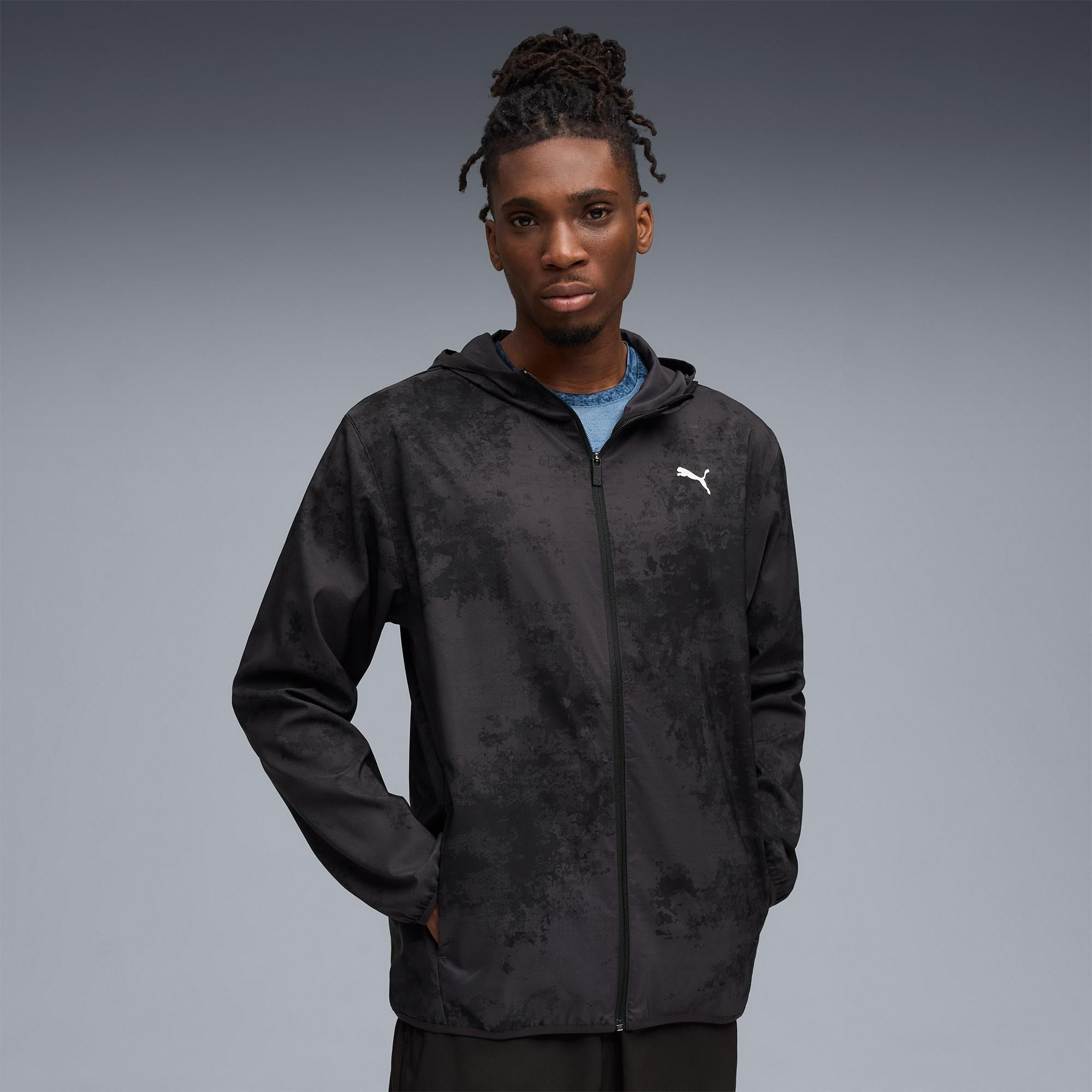 Puma Tad Ess Aop Woven Erkek Siyah Antrenman Ceketi