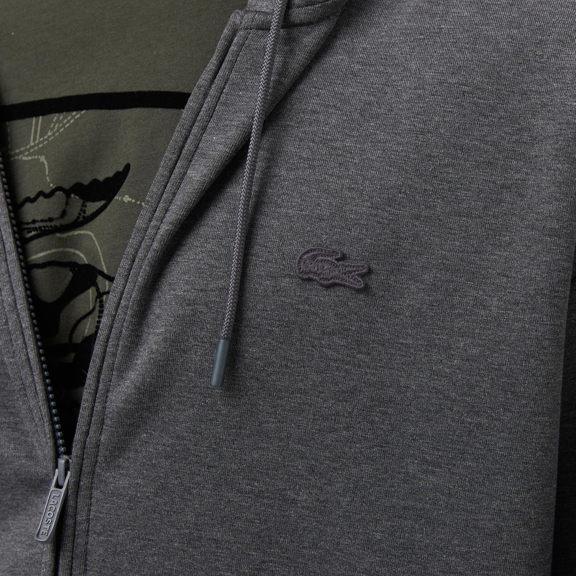 Erkek Relaxed Fit Kapüşonlu Gri Sweatshirt