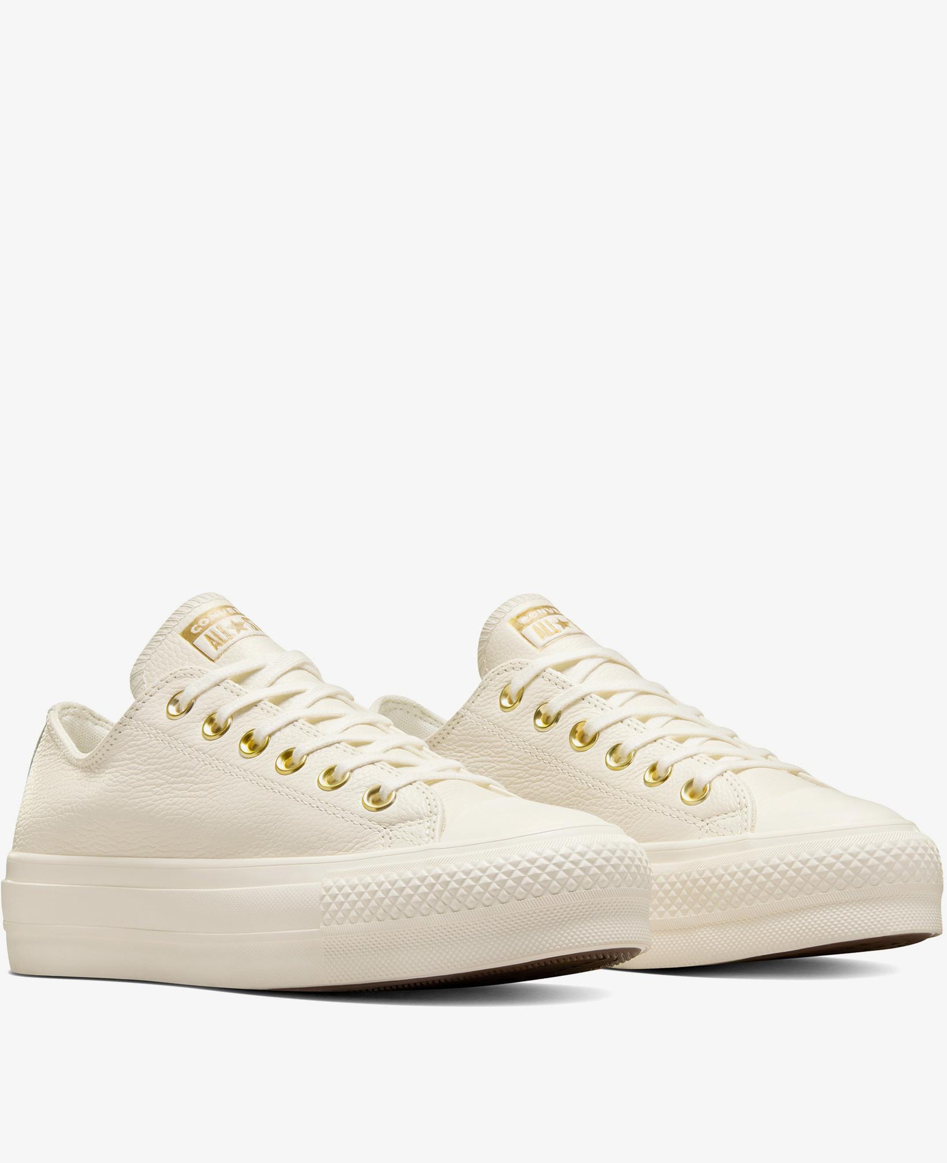 Converse Chuck Taylor All Star Lift Kadın Krem Deri Sneaker