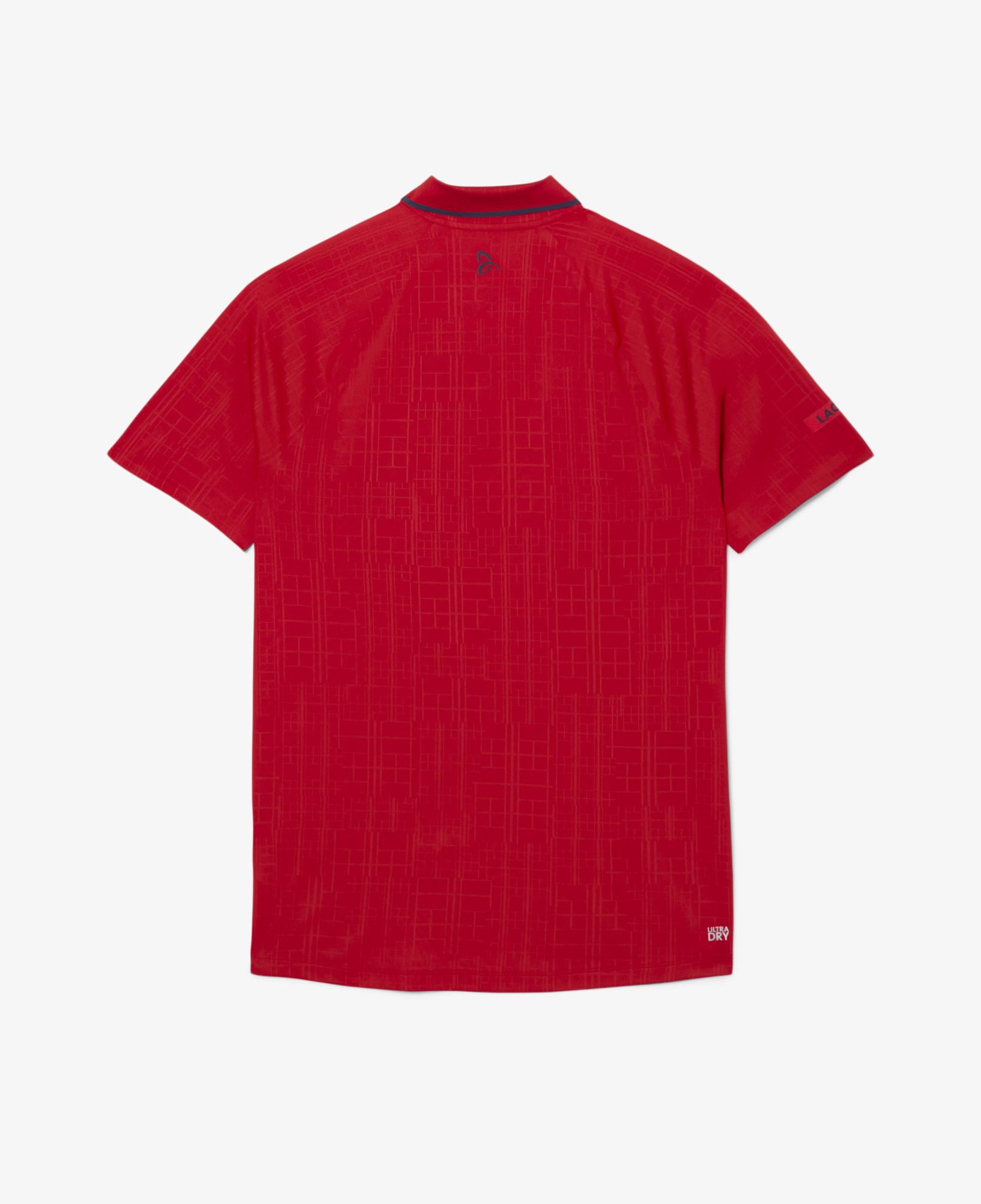 Lacoste Tennis x Novak Djokovic Erkek Slim Fit Desenli Kırmızı Polo