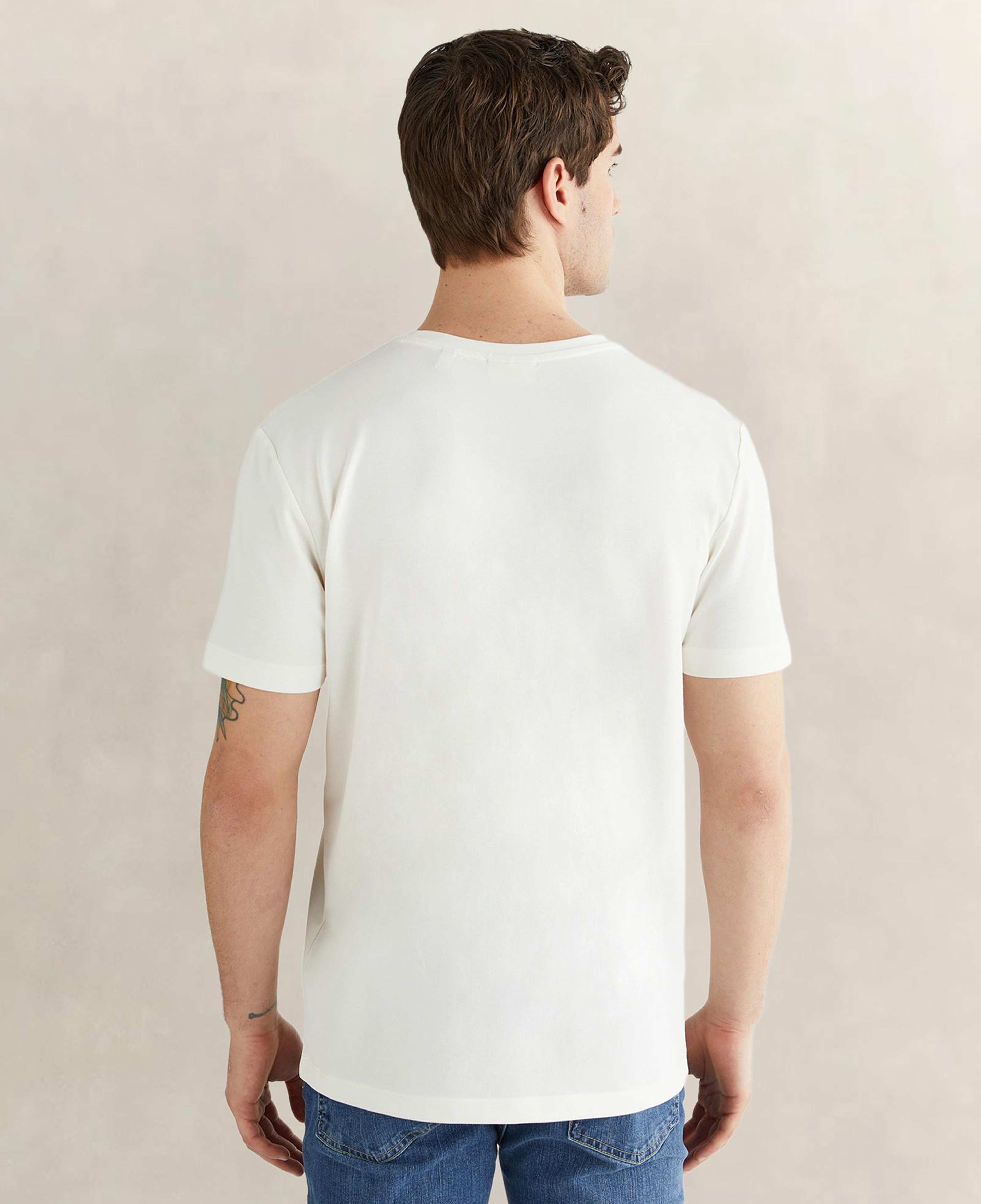 GANT Erkek Beyaz Bisiklet Yaka Regular Fit Logolu T-Shirt