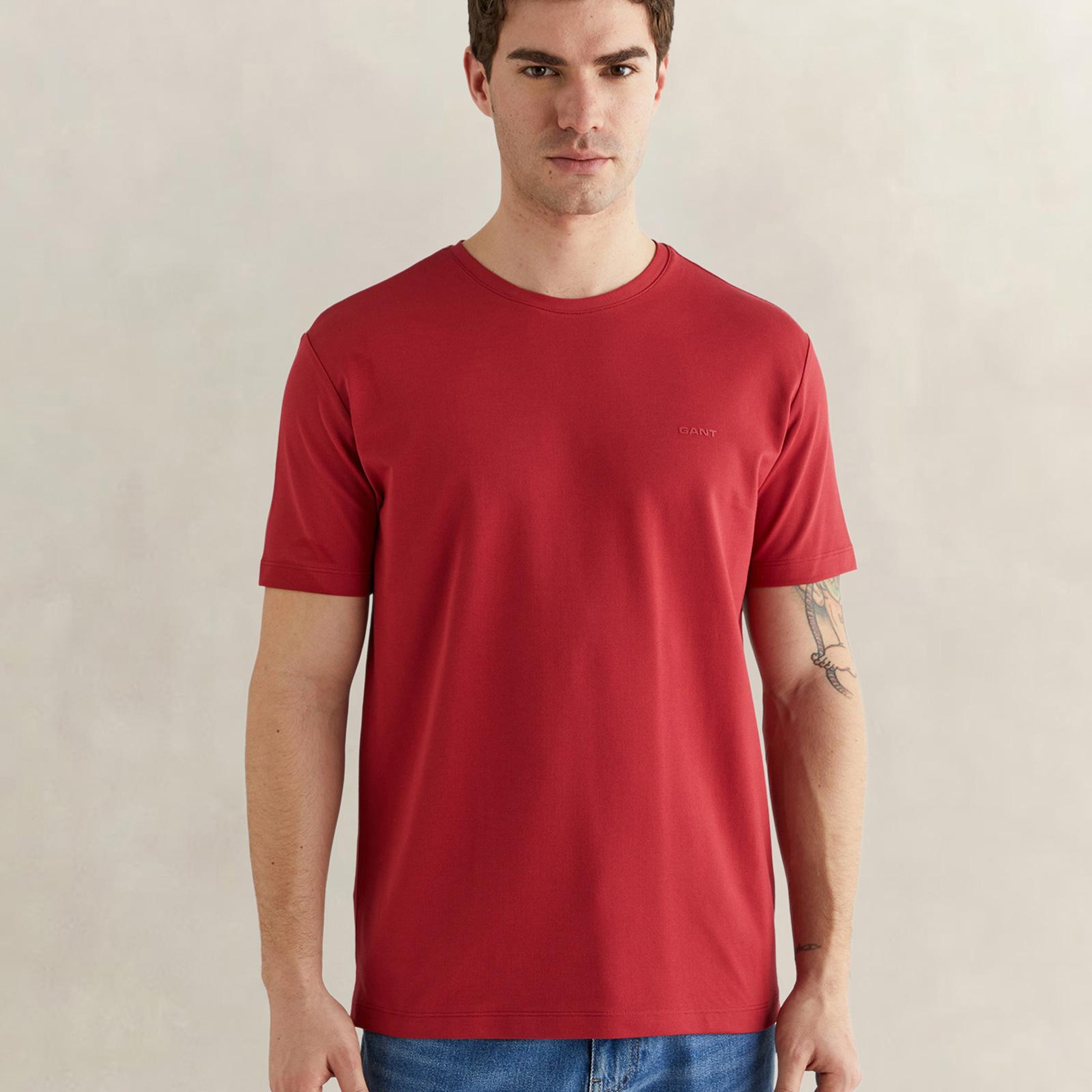 GANT Erkek Kırmızı Kısa Kollu T-Shirt