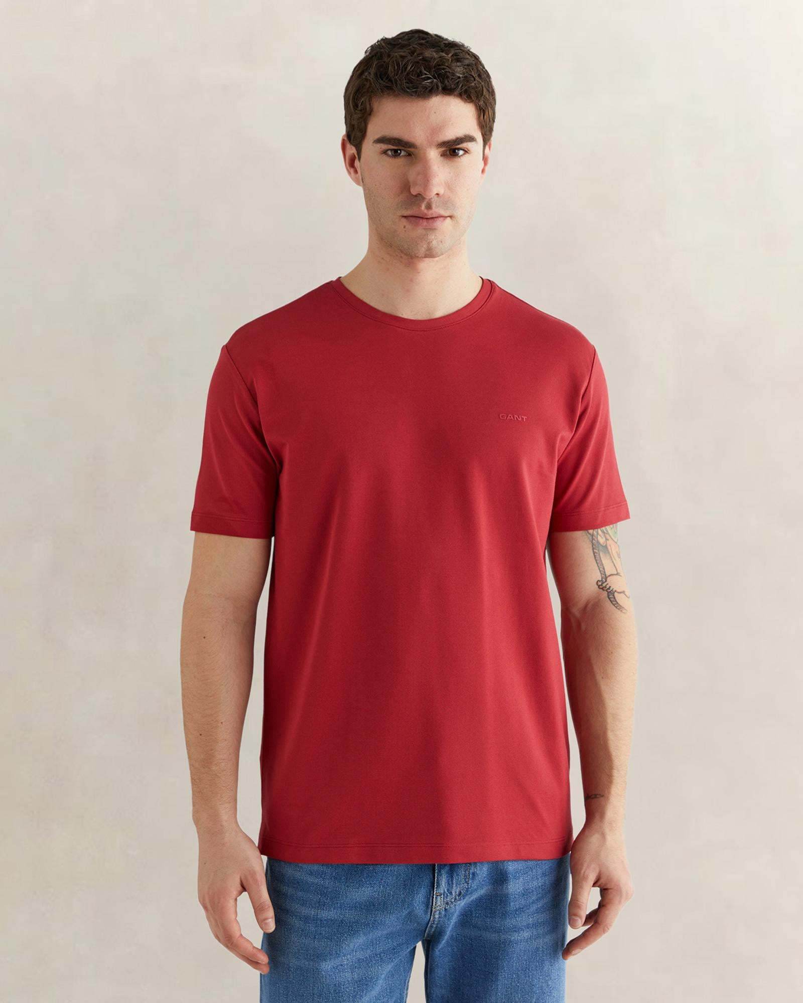 GANT Erkek Kırmızı Kısa Kollu T-Shirt