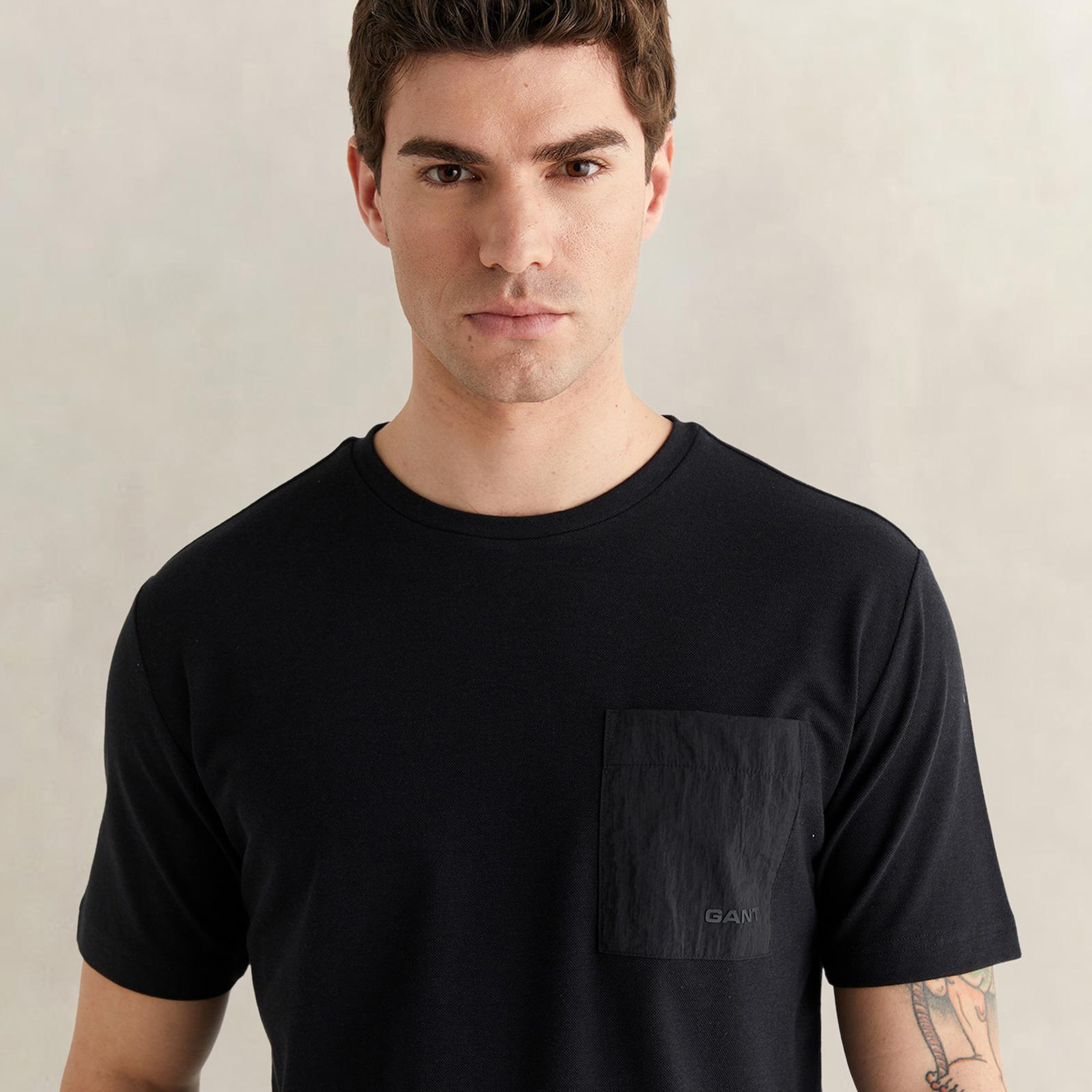 GANT Erkek Siyah Kısa Kollu T-Shirt
