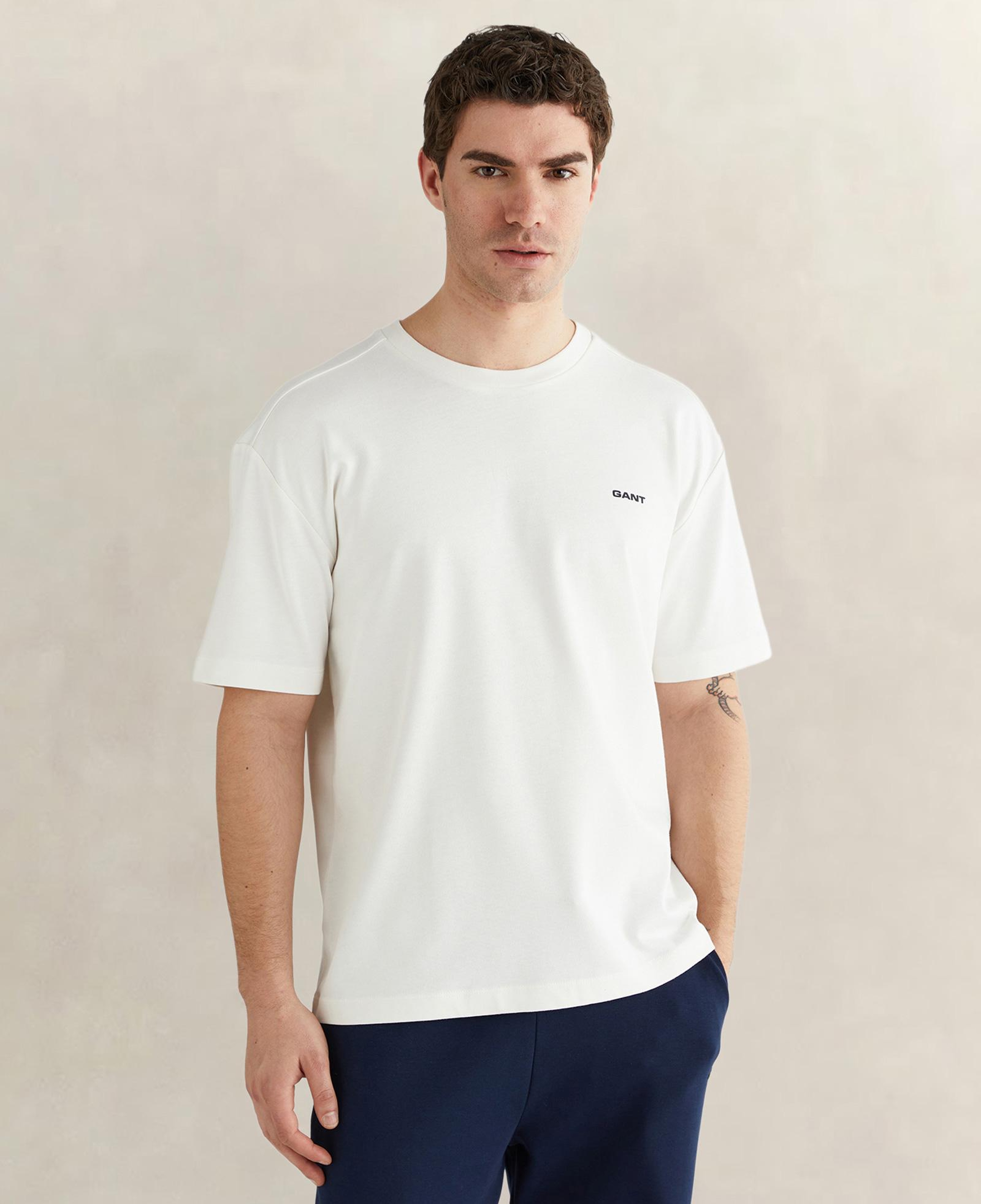 GANT Erkek Beyaz Kısa Kollu T-Shirt
