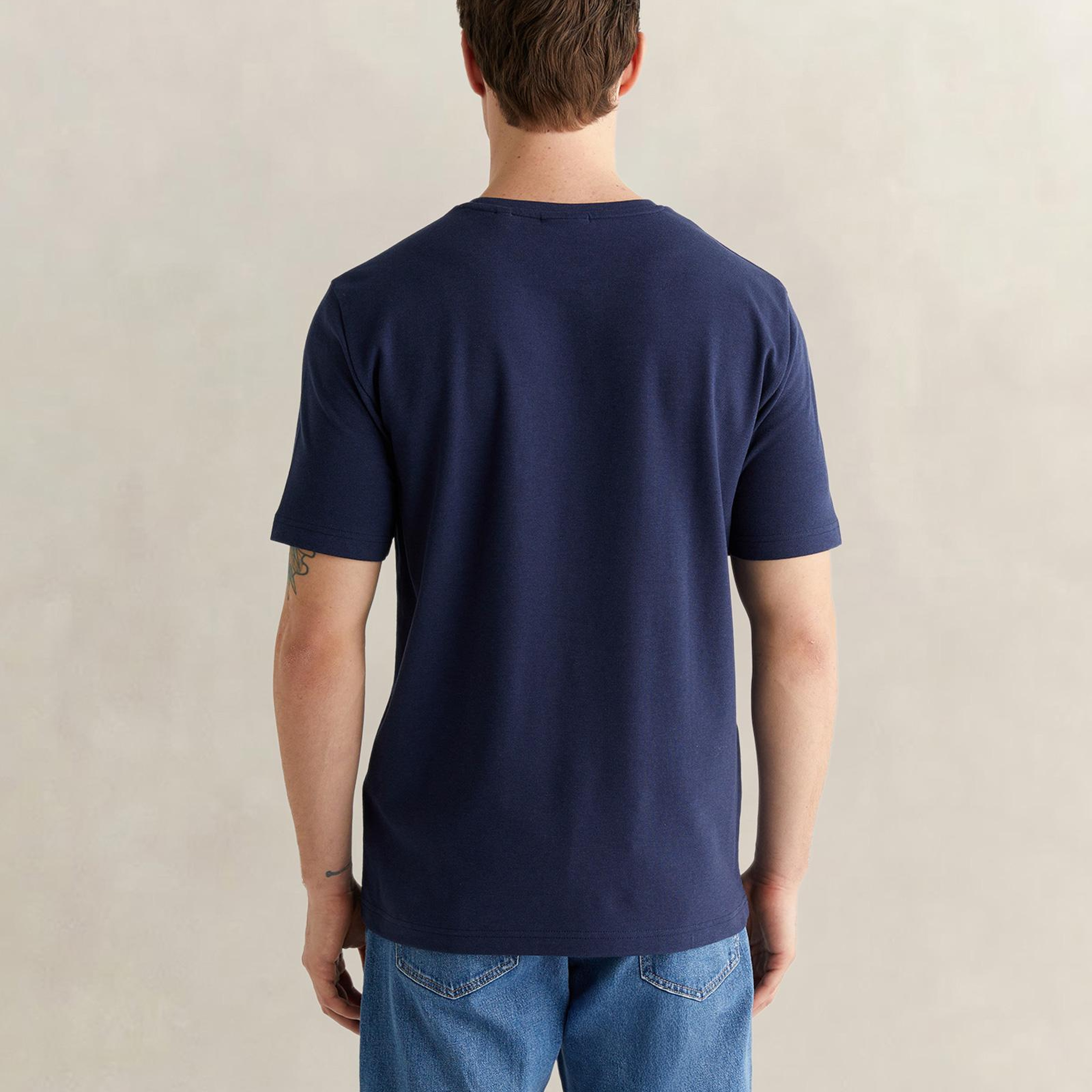 GANT Erkek Lacivert Kısa Kollu T-Shirt