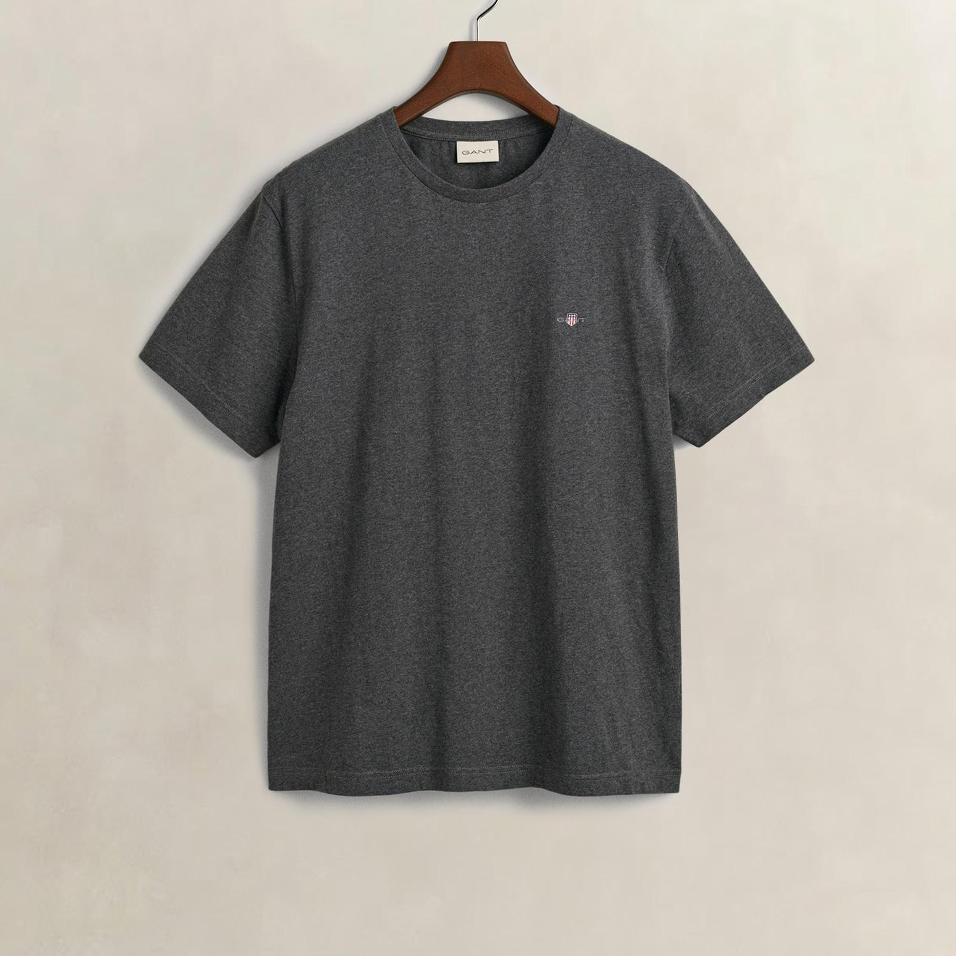 GANT Erkek Gri Regular Fit Bisiklet Yaka T-Shirt