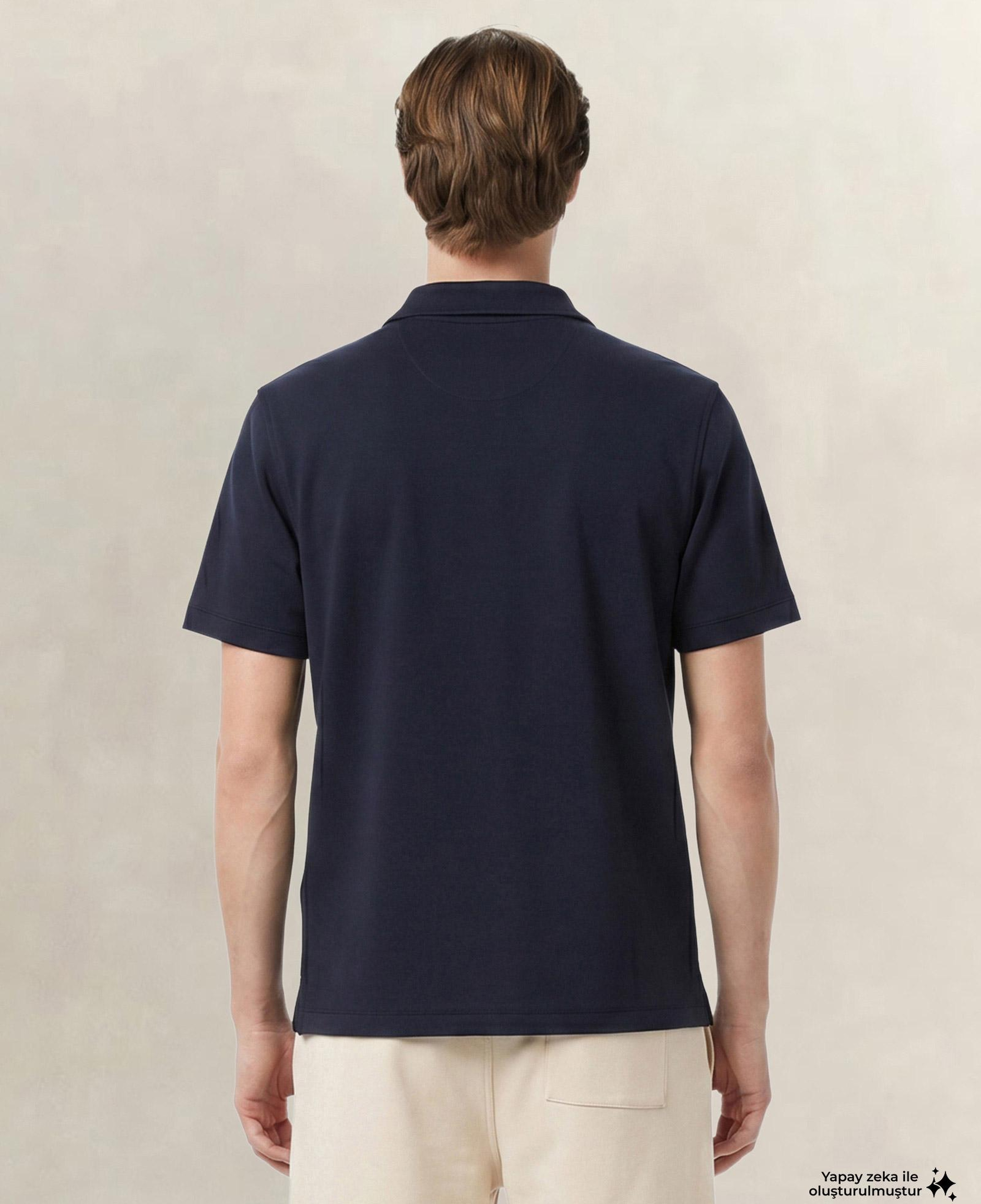 GANT Erkek Lacivert Relaxed Fit Polo Yaka T-Shirt