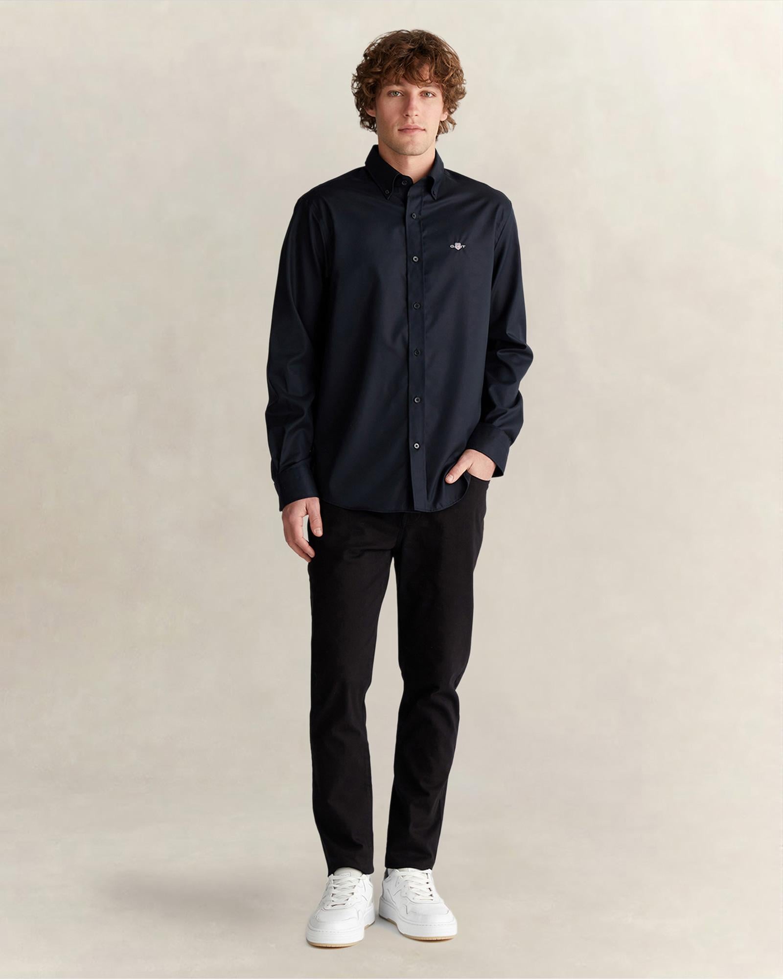 GANT Erkek Siyah Slim Fit Pantolon