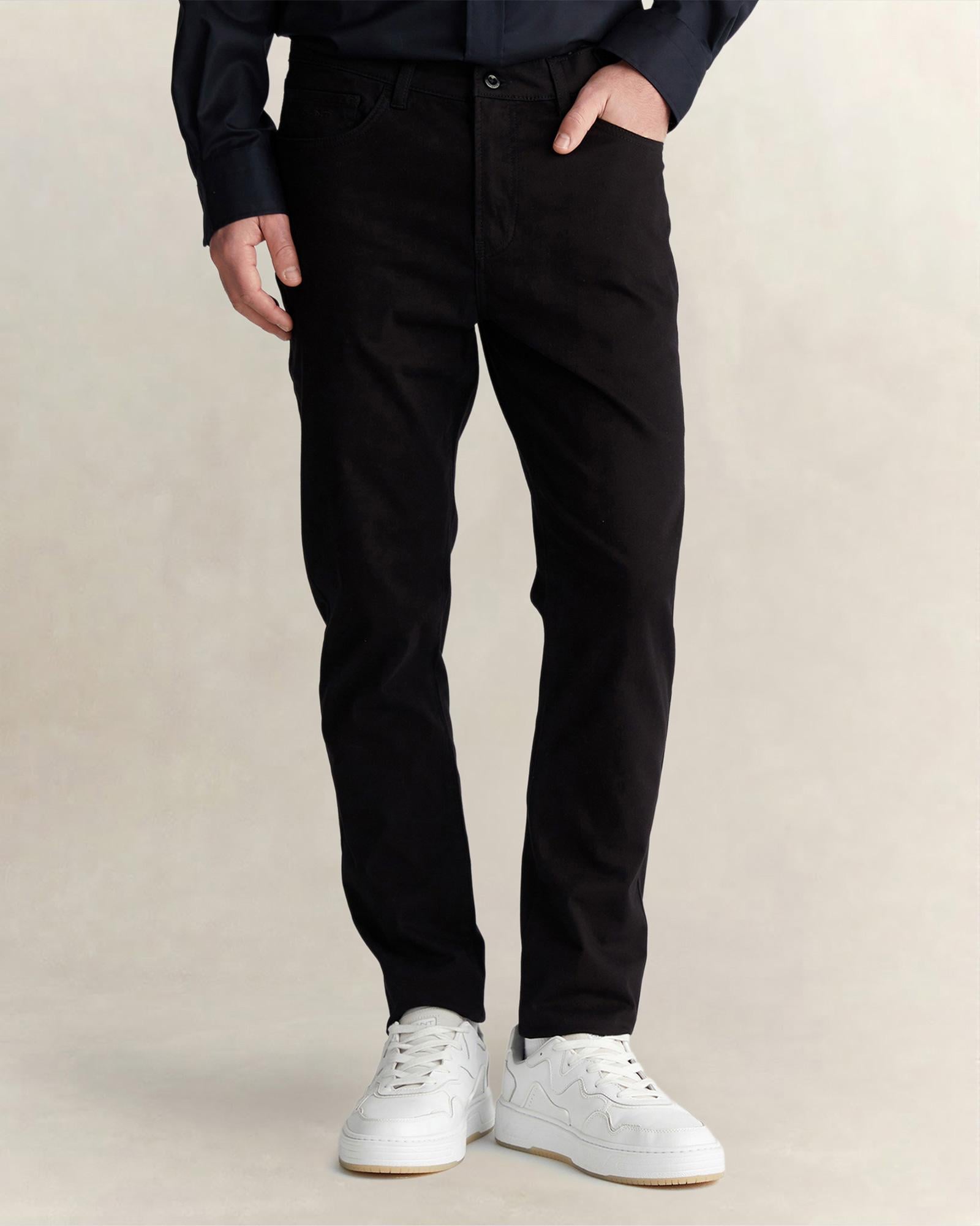 GANT Erkek Siyah Slim Fit Pantolon