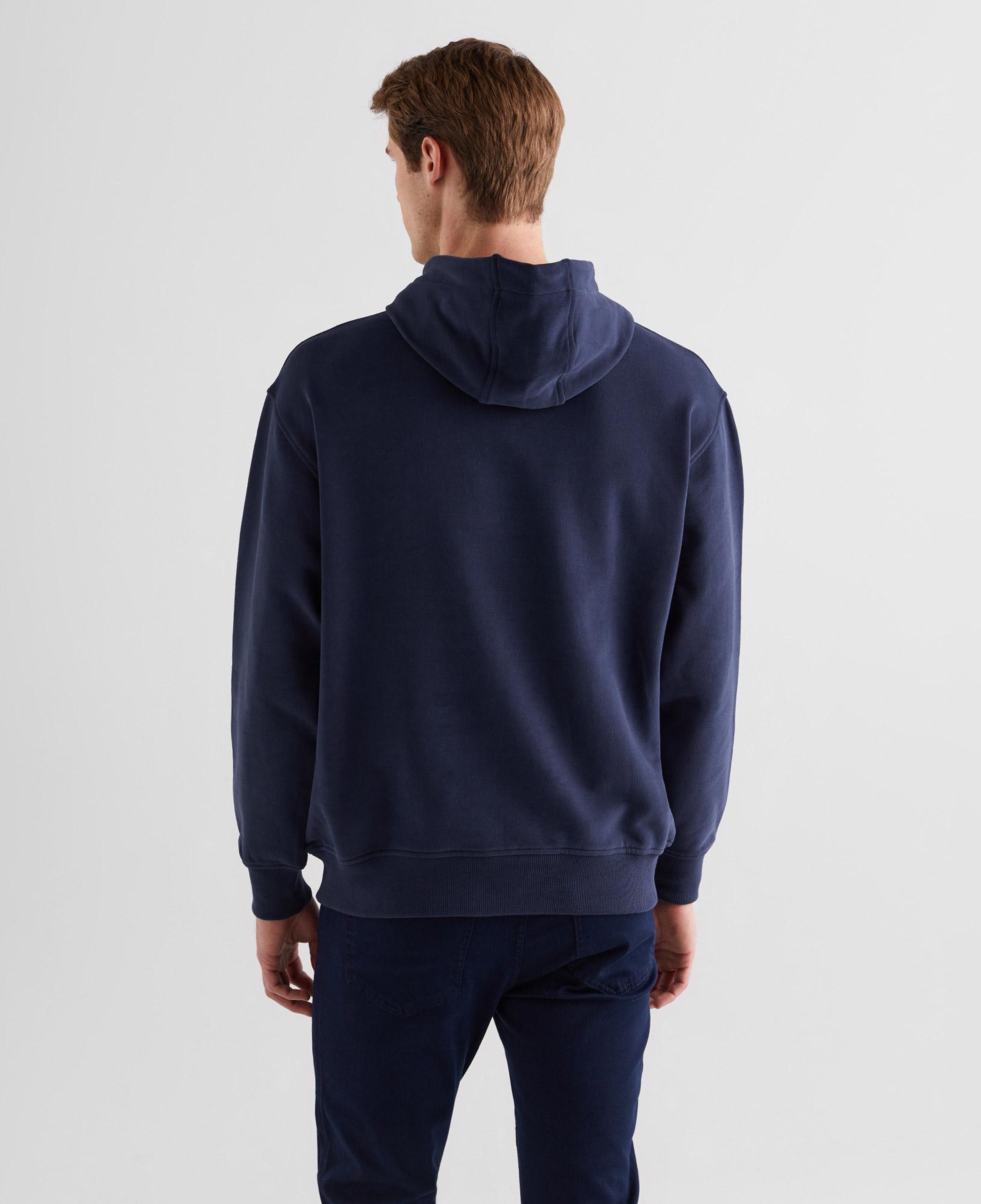 GANT Erkek Lacivert Relaxed Fit Kapüşonlu Logolu Sweatshirt