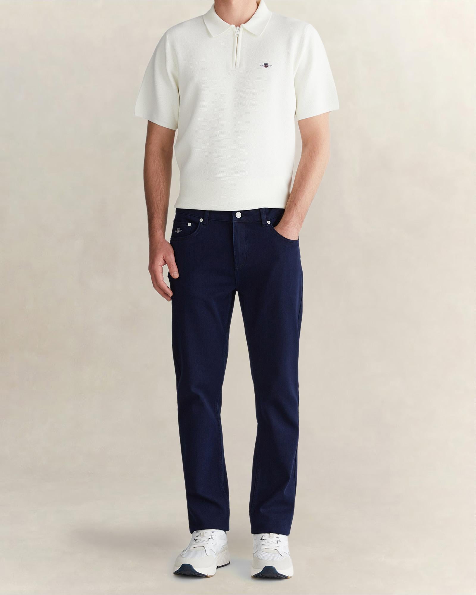 GANT Erkek Mavi Regular Fit Logolu Jean