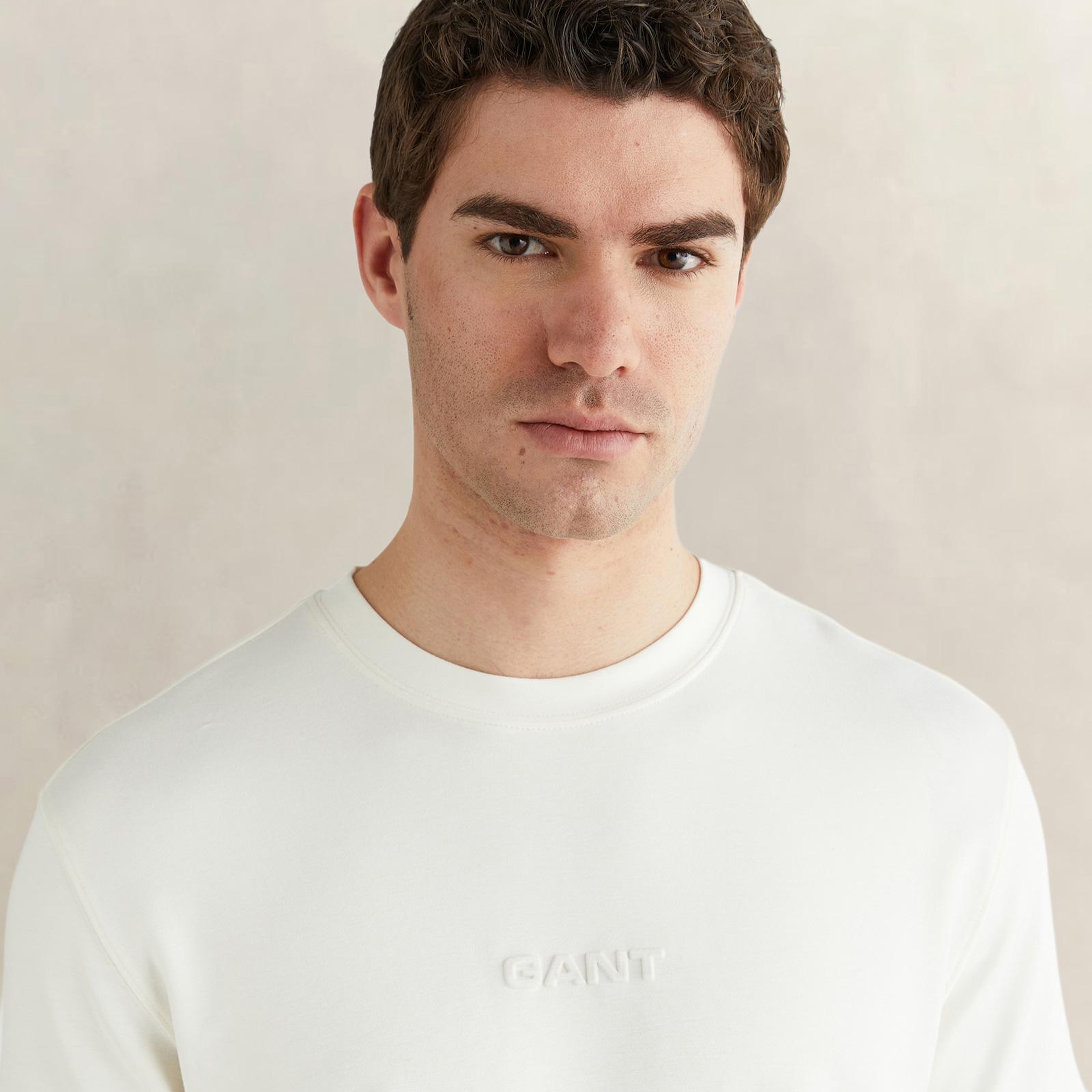 GANT Erkek Beyaz Kısa Kollu T-Shirt