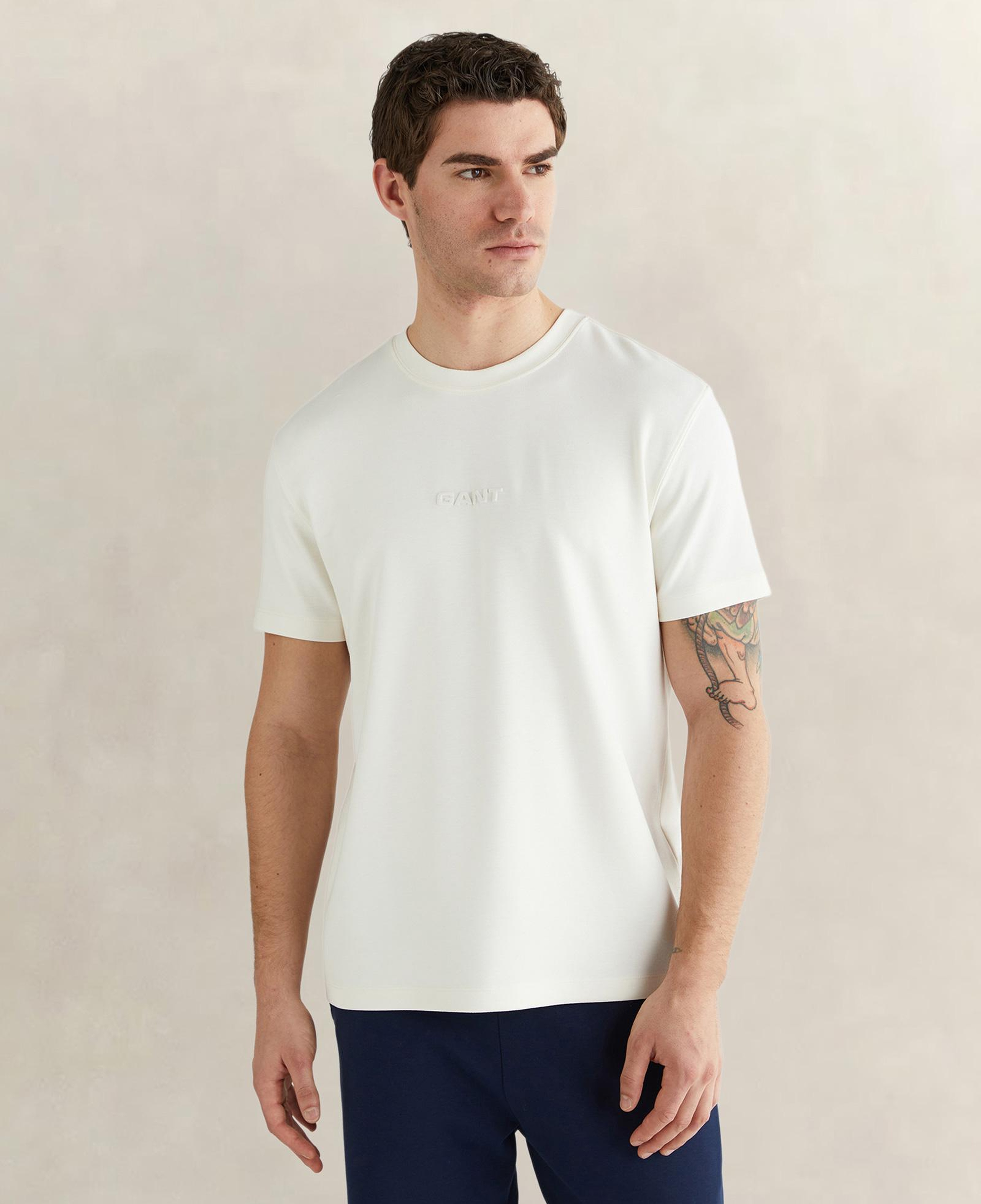 GANT Erkek Beyaz Kısa Kollu T-Shirt