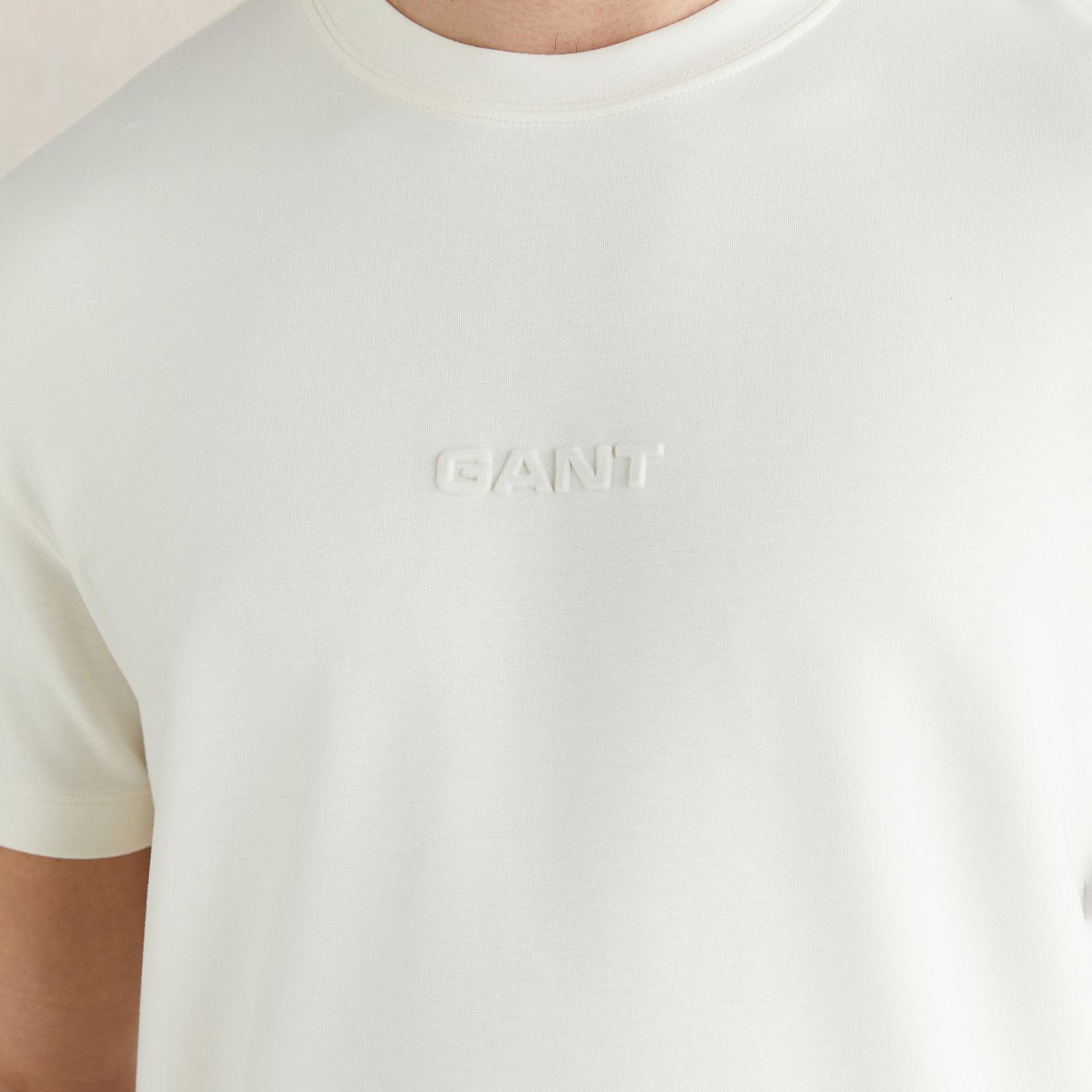 GANT Erkek Beyaz Kısa Kollu T-Shirt