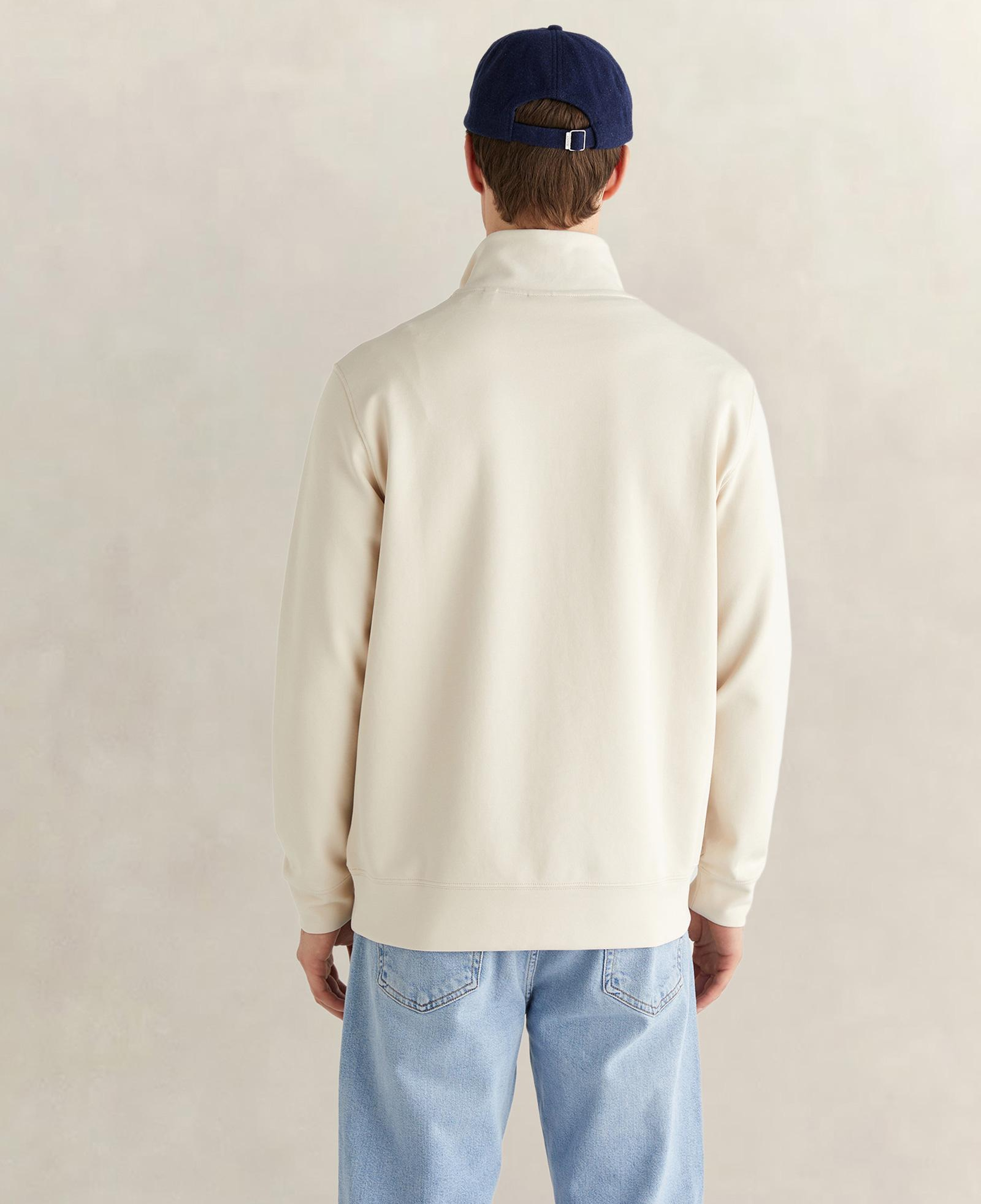 GANT Erkek Bej Relaxed Fit Yarım Fermuarlı Logolu Sweatshirt